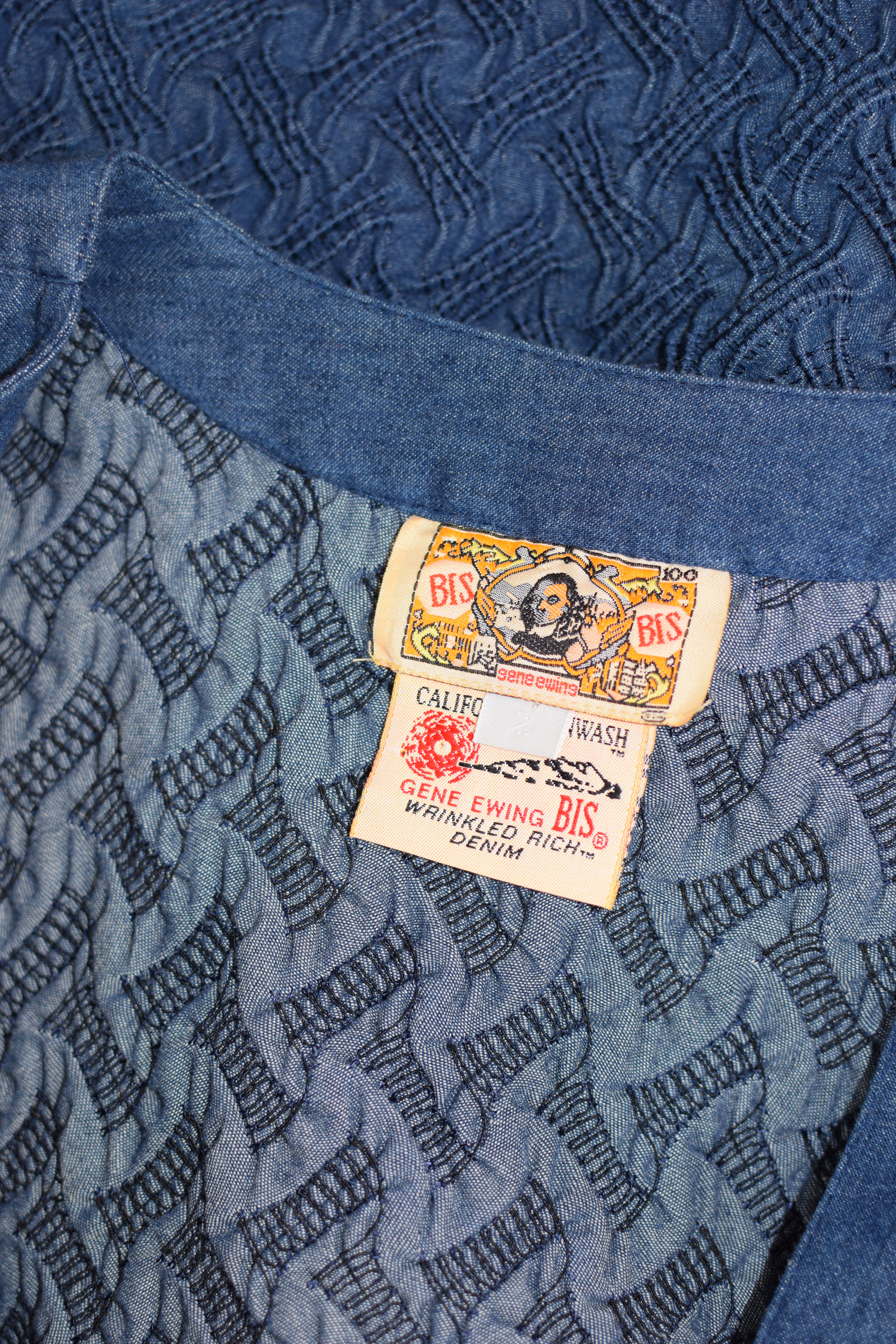 Vintage 1990s Textural Denim Jacket | Bis Gene Ewing | L – fieldwork