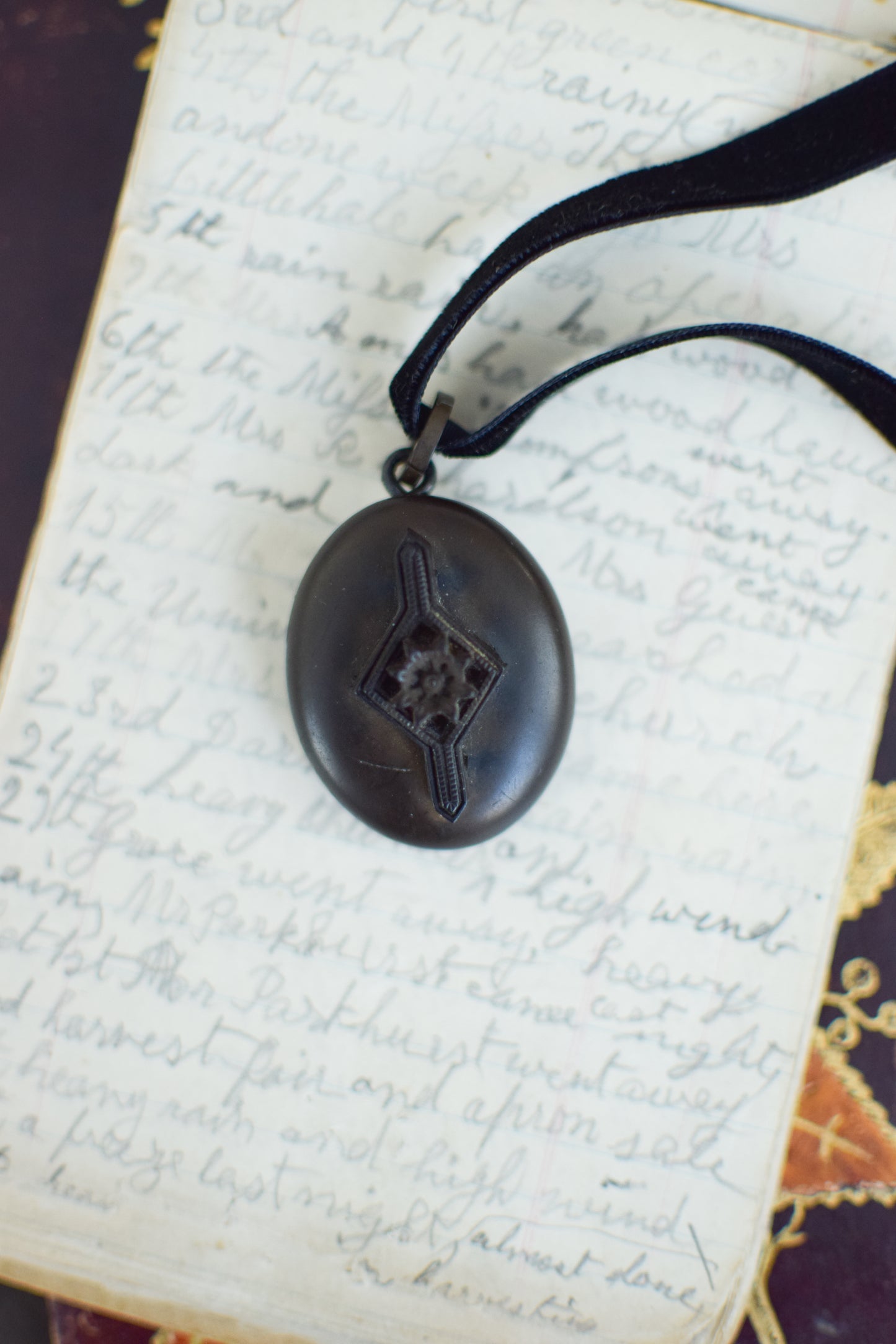 Antique Victorian Vulcanite Locket
