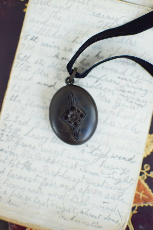 Antique Victorian Vulcanite Locket