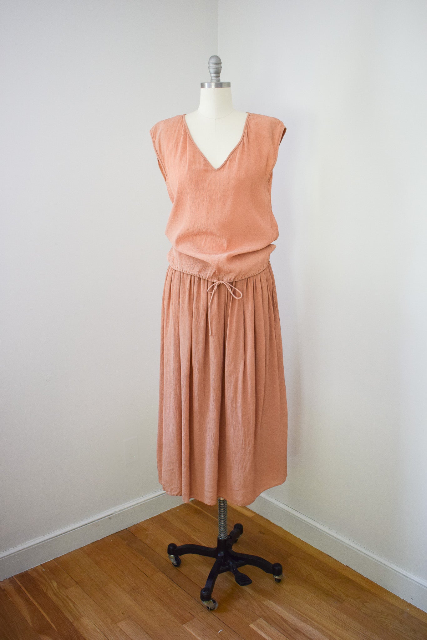 Vintage Anne Klein Crinkle Dress Set | M