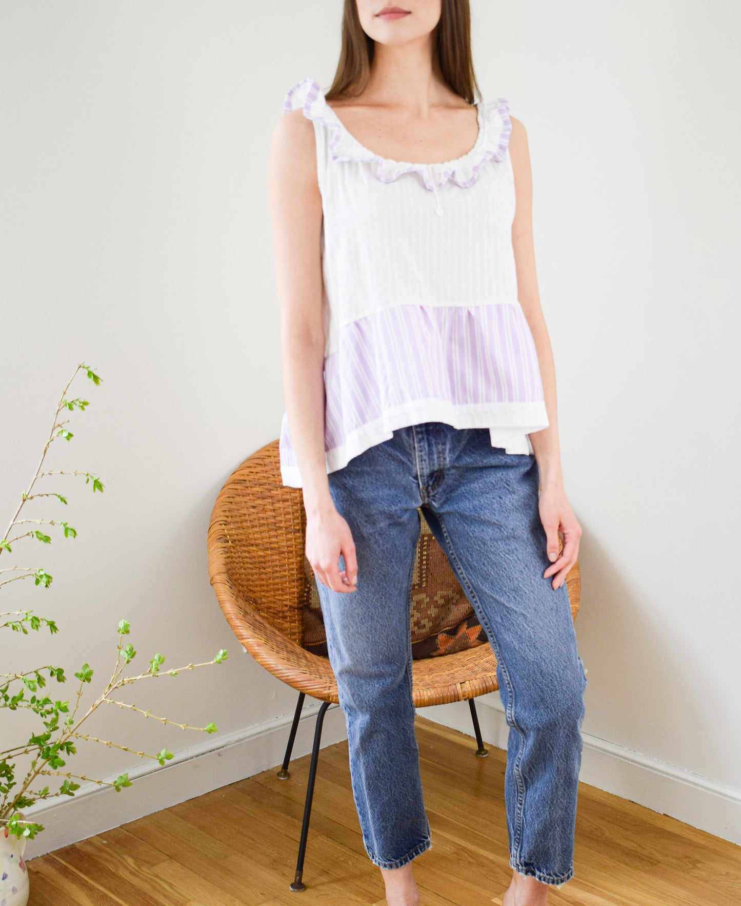 Reworked Antique Ruffle Blouse | S