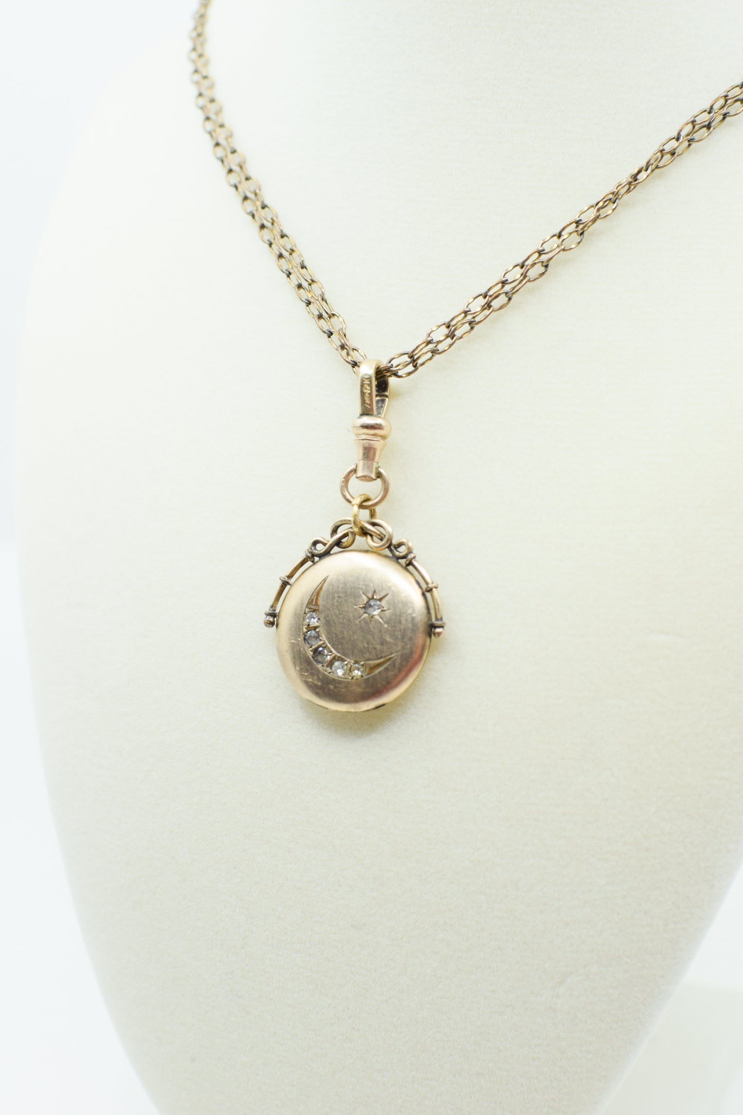 Antique Edwardian Crescent Moon & Star Locket