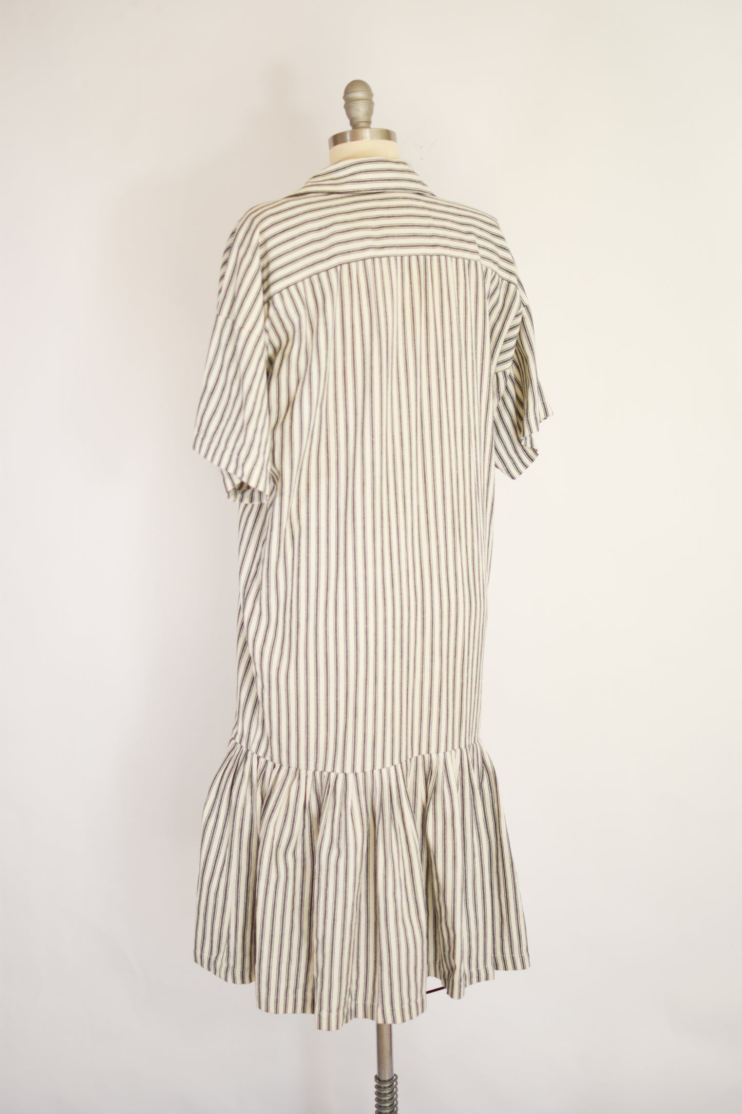 1990s Striped Cotton Dress | Norma Kamali | S/M