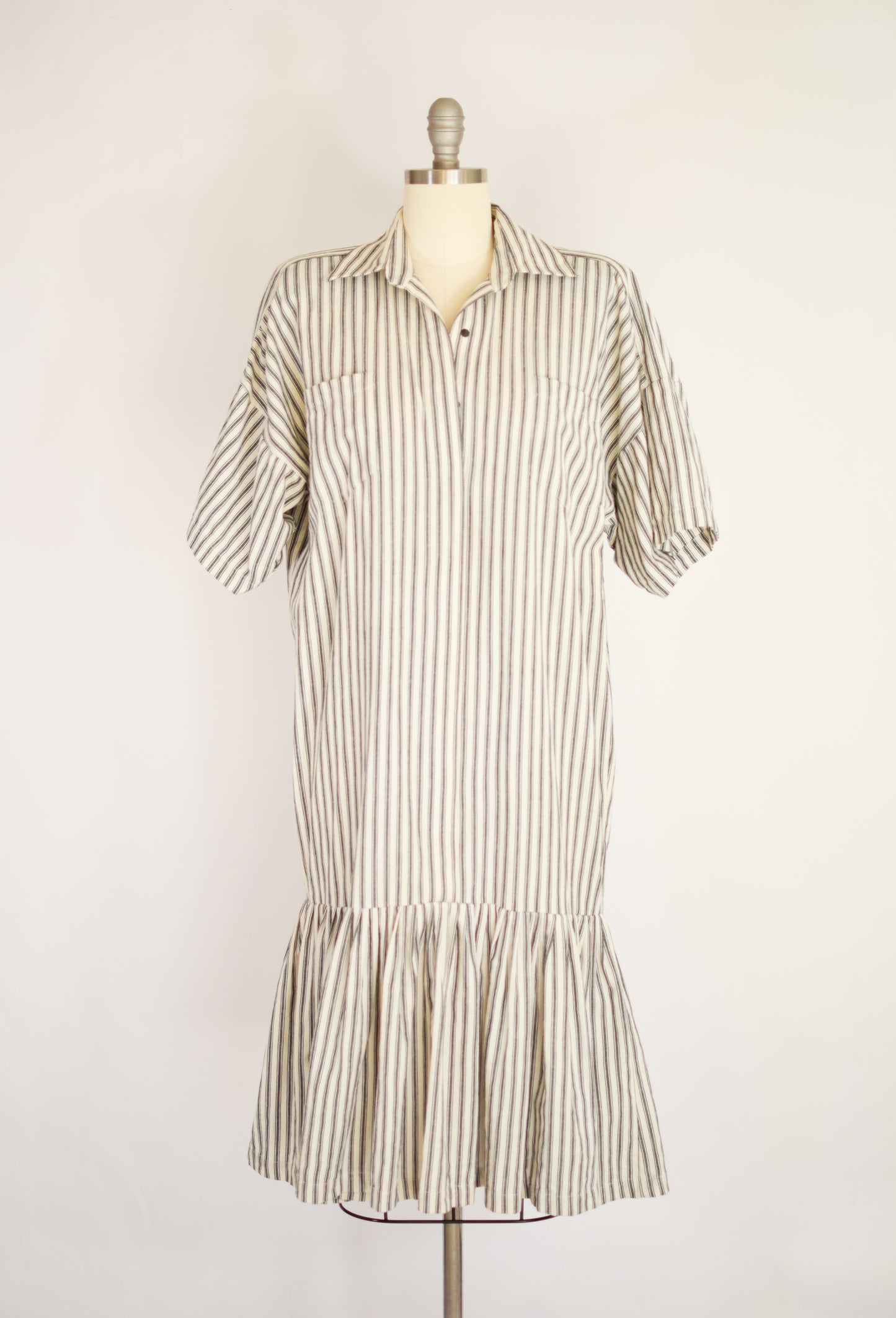 1990s Striped Cotton Dress | Norma Kamali | S/M
