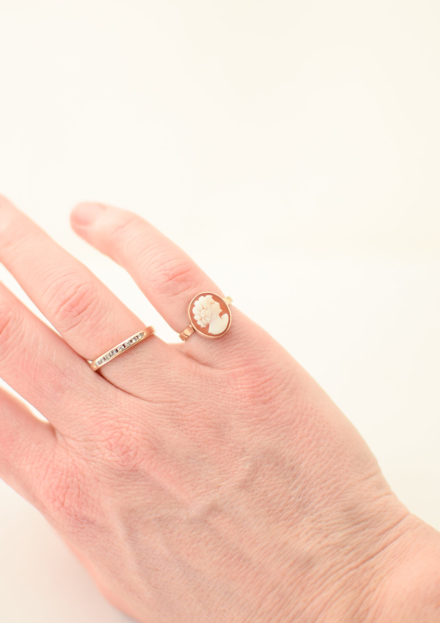 Antique Edwardian Era 14kt Gold Cameo Ring | US 4.25
