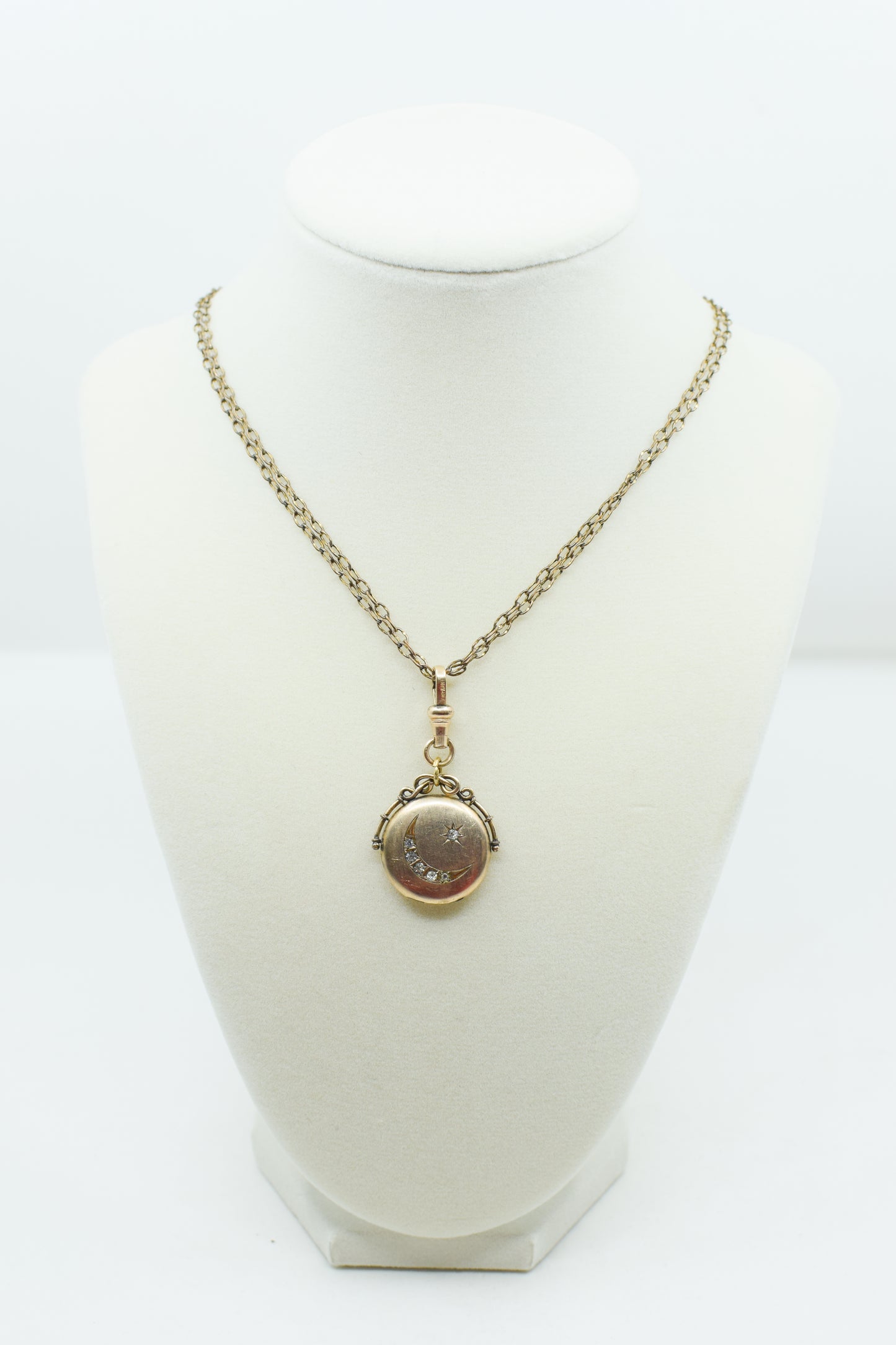 Antique Edwardian Crescent Moon & Star Locket