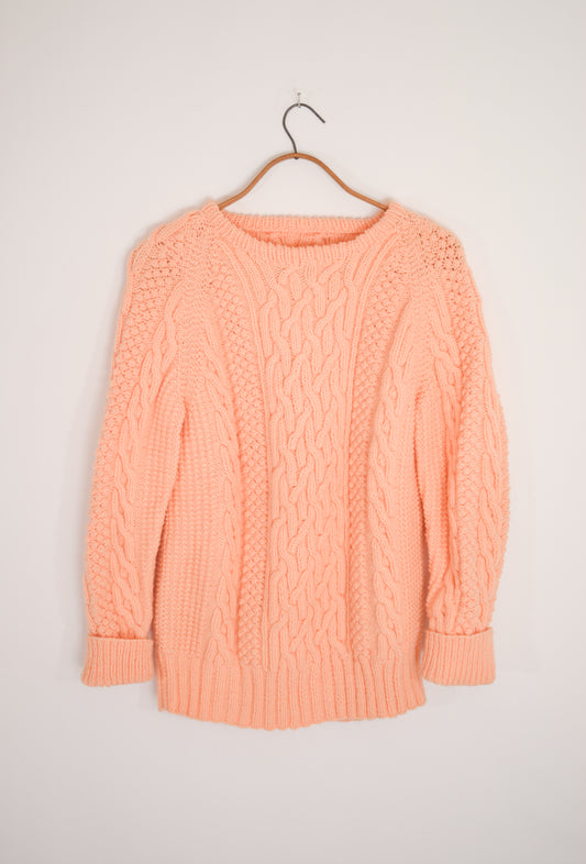 Vintage Peachy Cableknit Sweater | S/M/L