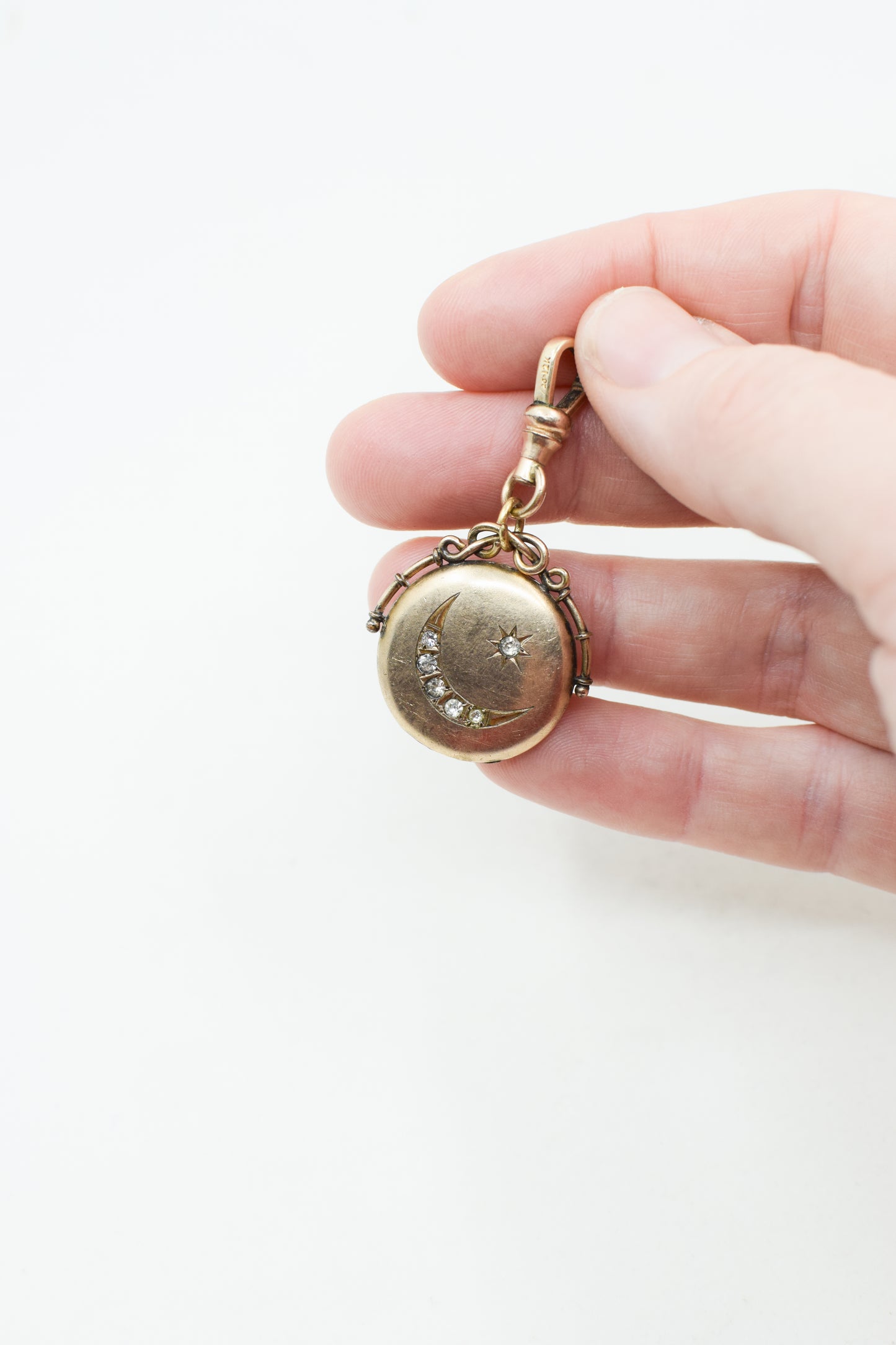 Antique Edwardian Crescent Moon & Star Locket