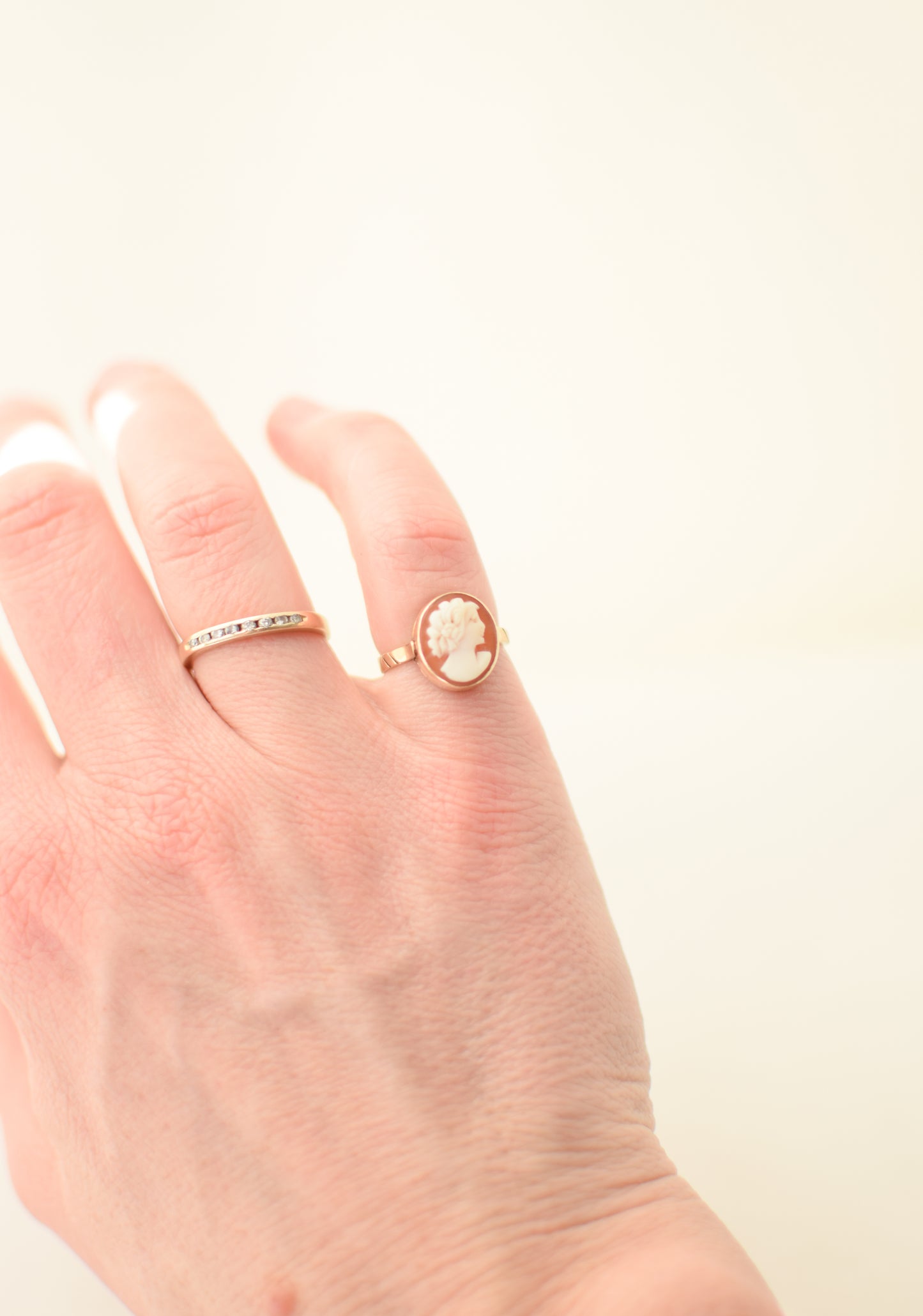 Antique Edwardian Era 14kt Gold Cameo Ring | US 4.25