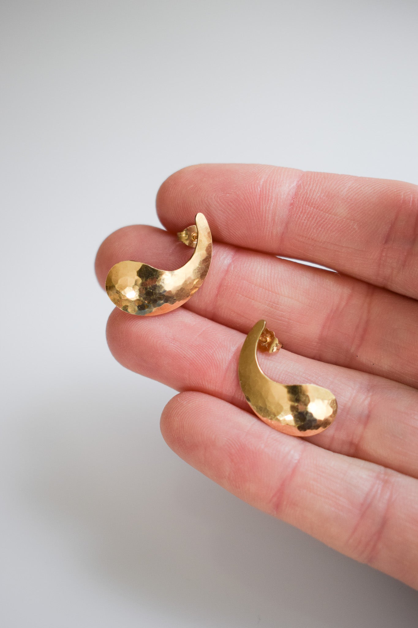 Hammered 14 kt Gold-Fill Drop Earrings