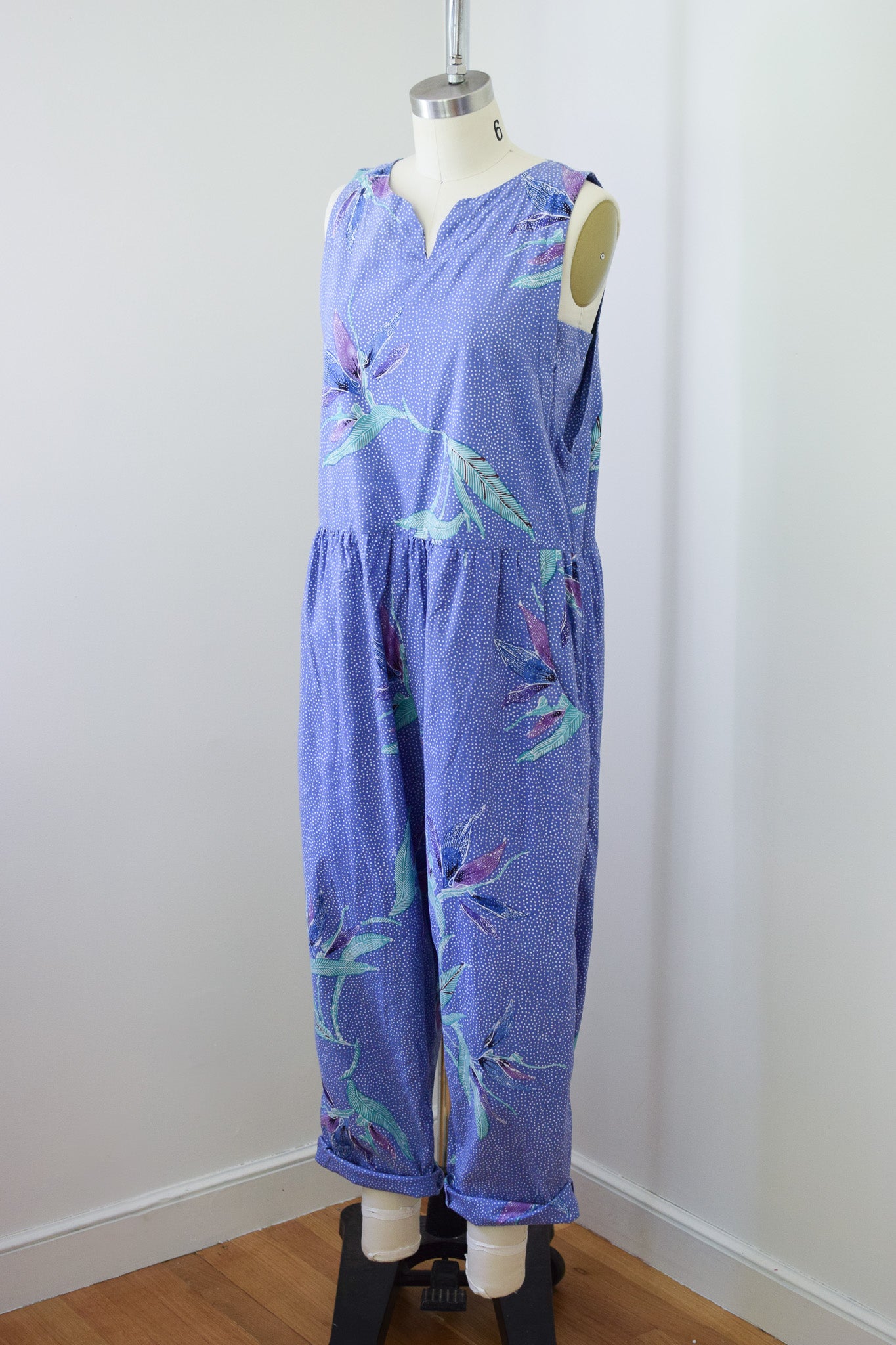 Vintage Batik Cotton Jumpsuit | M-L