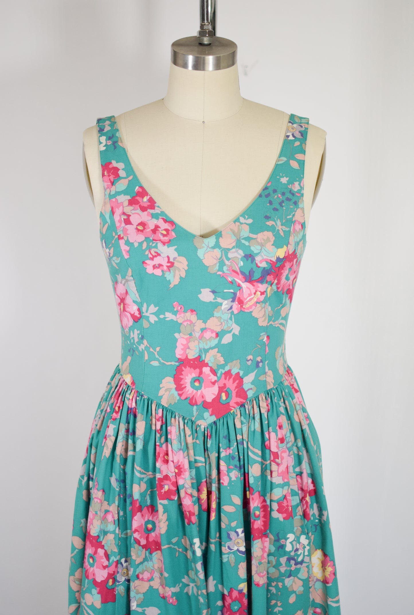 1980s/90s Floral Cotton Dress | Laura Ashley | XS
