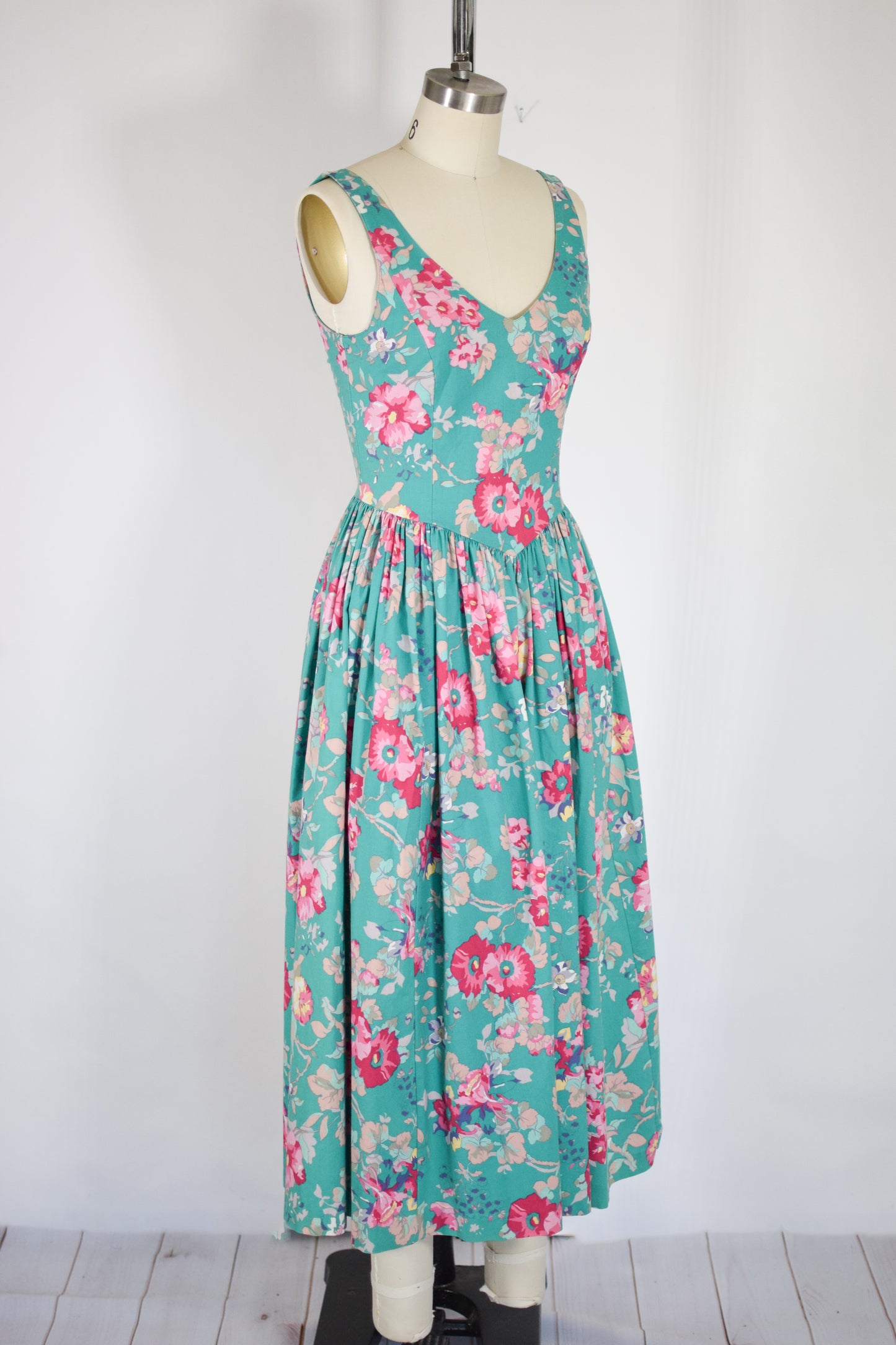 1980s/90s Floral Cotton Dress | Laura Ashley | XS