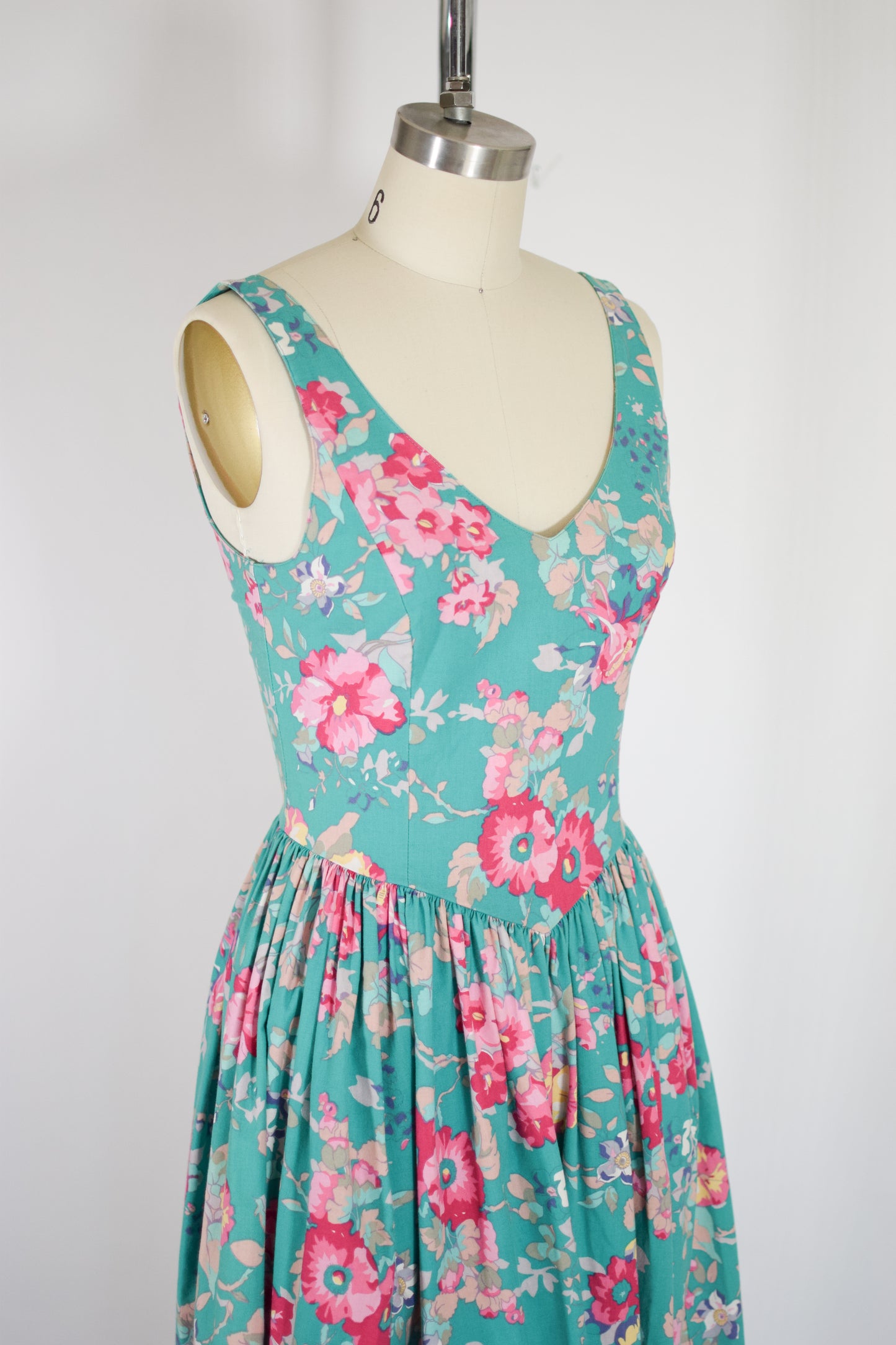 1980s/90s Floral Cotton Dress | Laura Ashley | XS