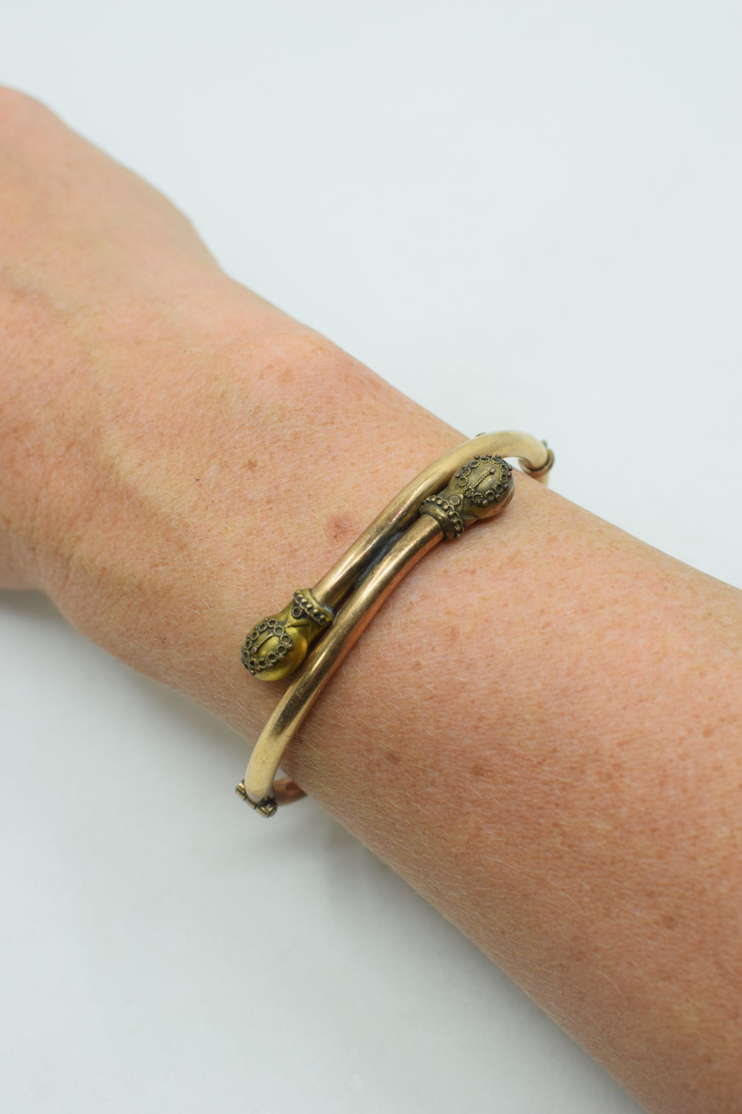 Antique Etruscan Revival Goldfill Bypass Bracelet