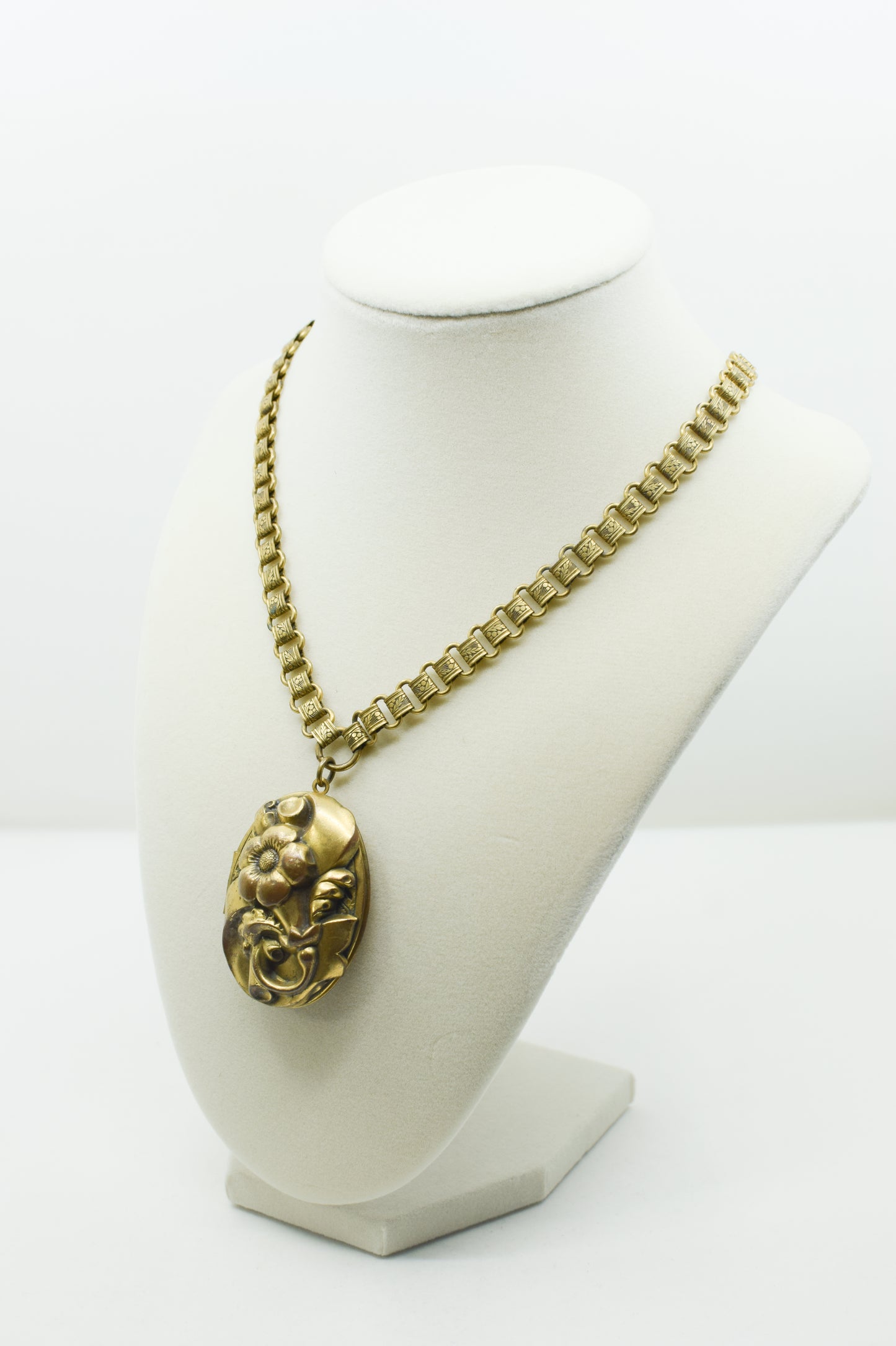 Vintage Victorian Revival Locket and Chain