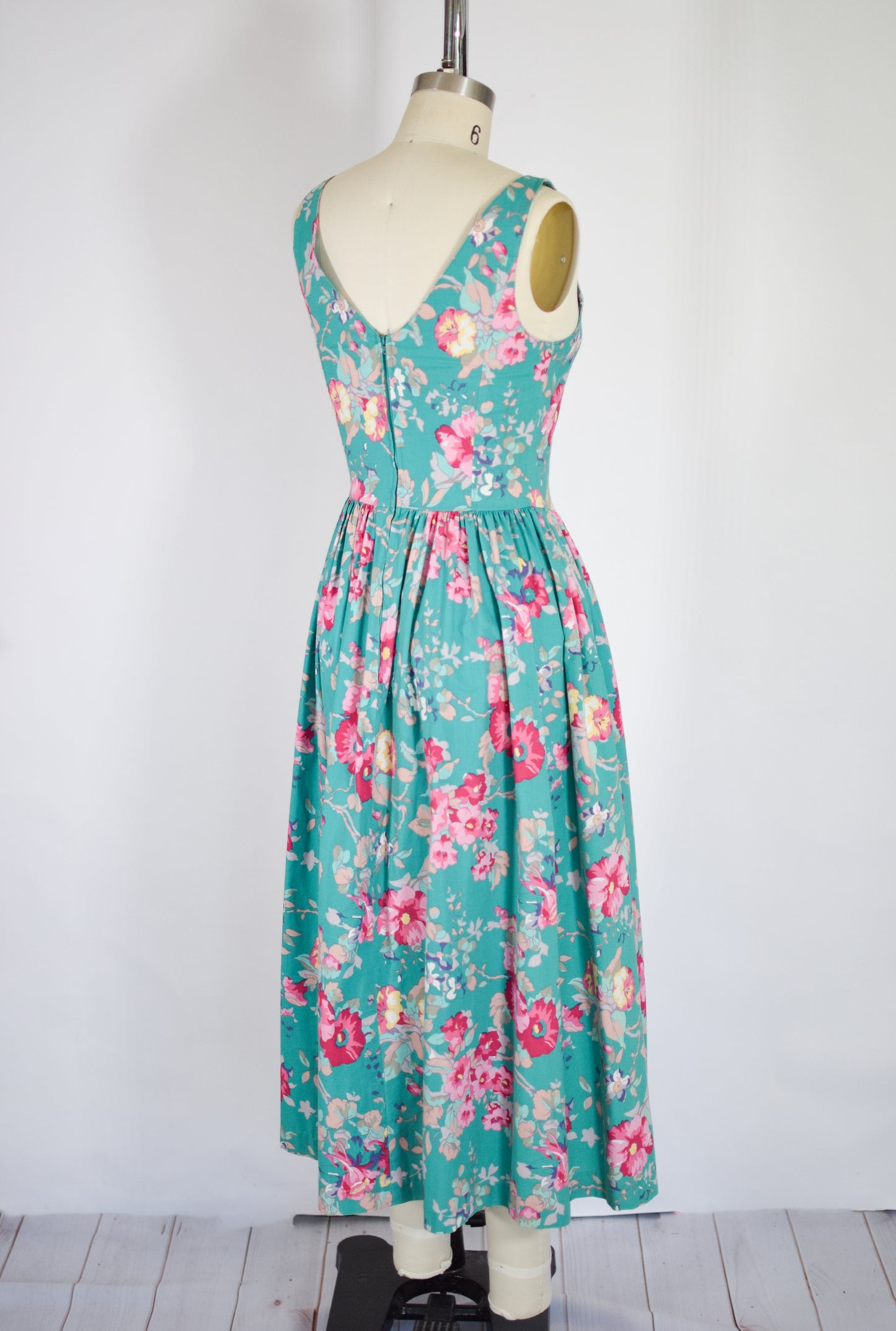 1980s/90s Floral Cotton Dress | Laura Ashley | XS