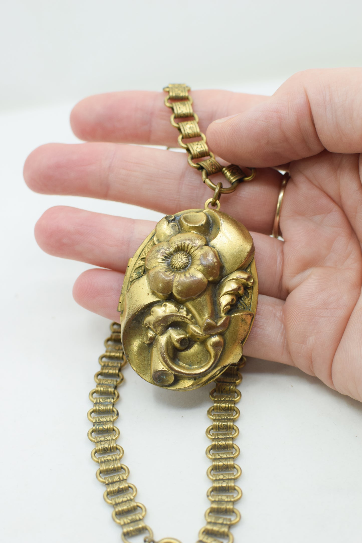 Vintage Victorian Revival Locket and Chain