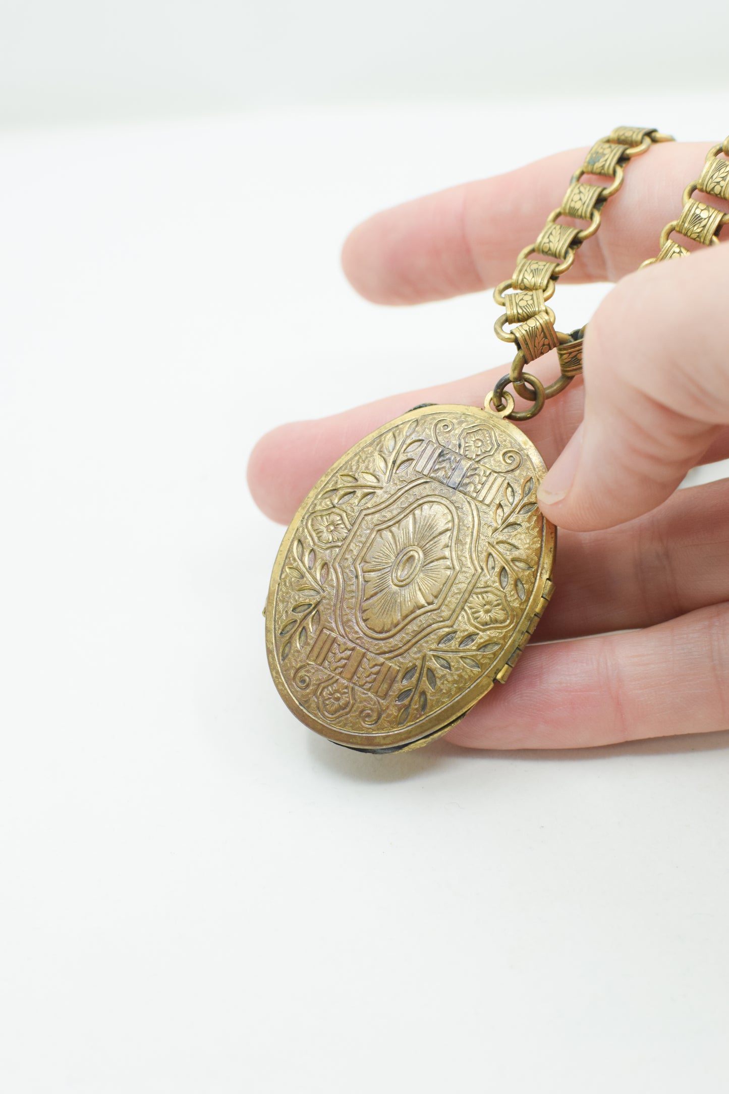 Vintage Victorian Revival Locket and Chain