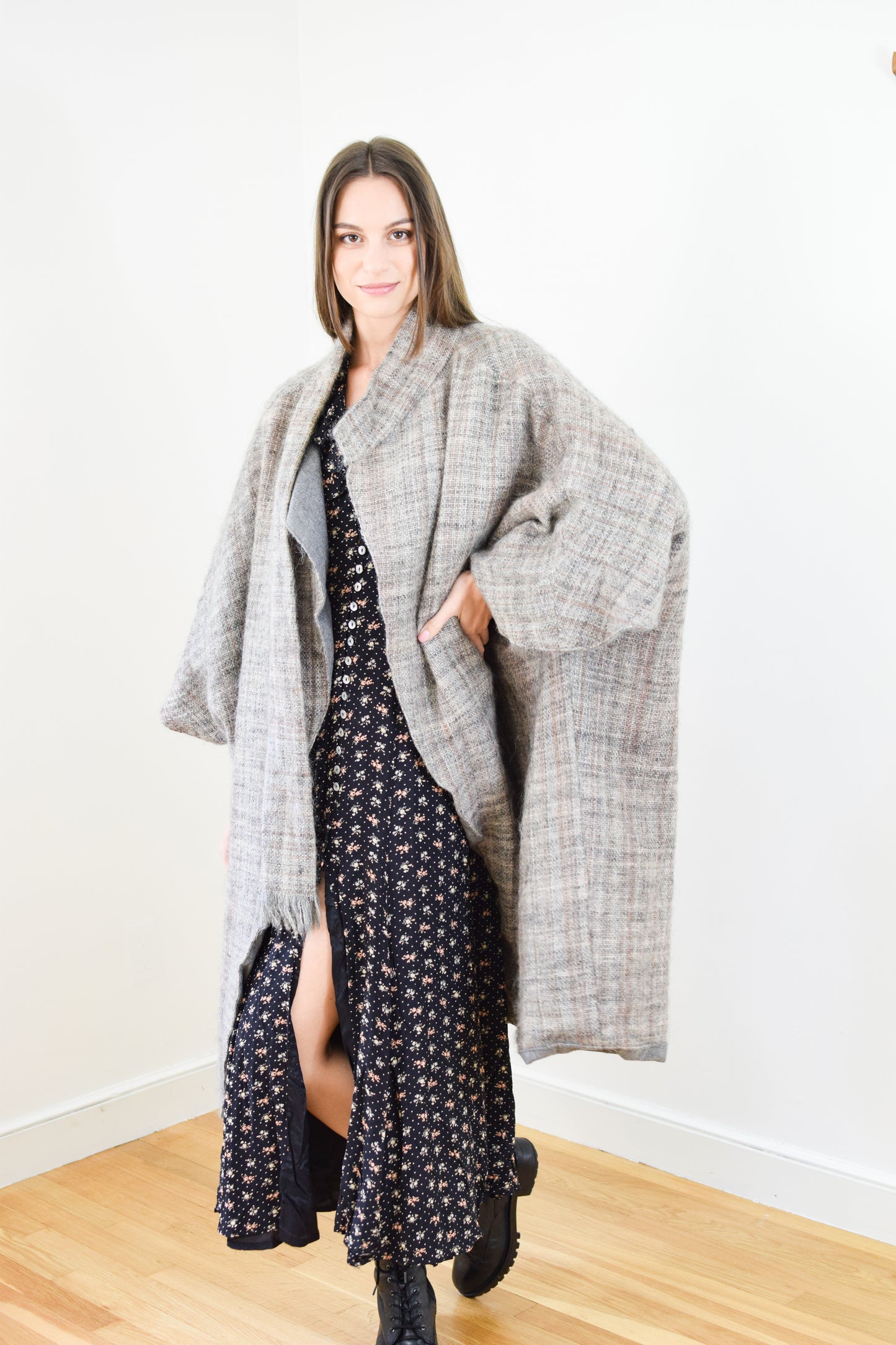 Vintage Mohair + Wool Blanket Coat | OS