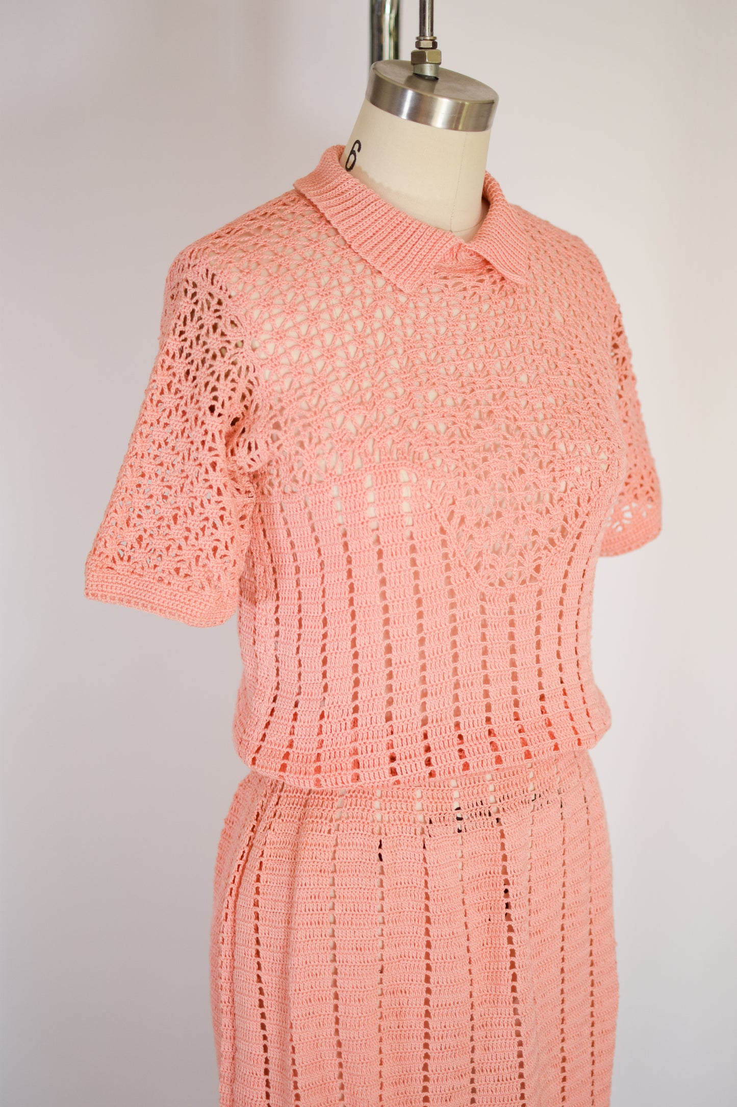 1930s Cotton Crochet Dress | S