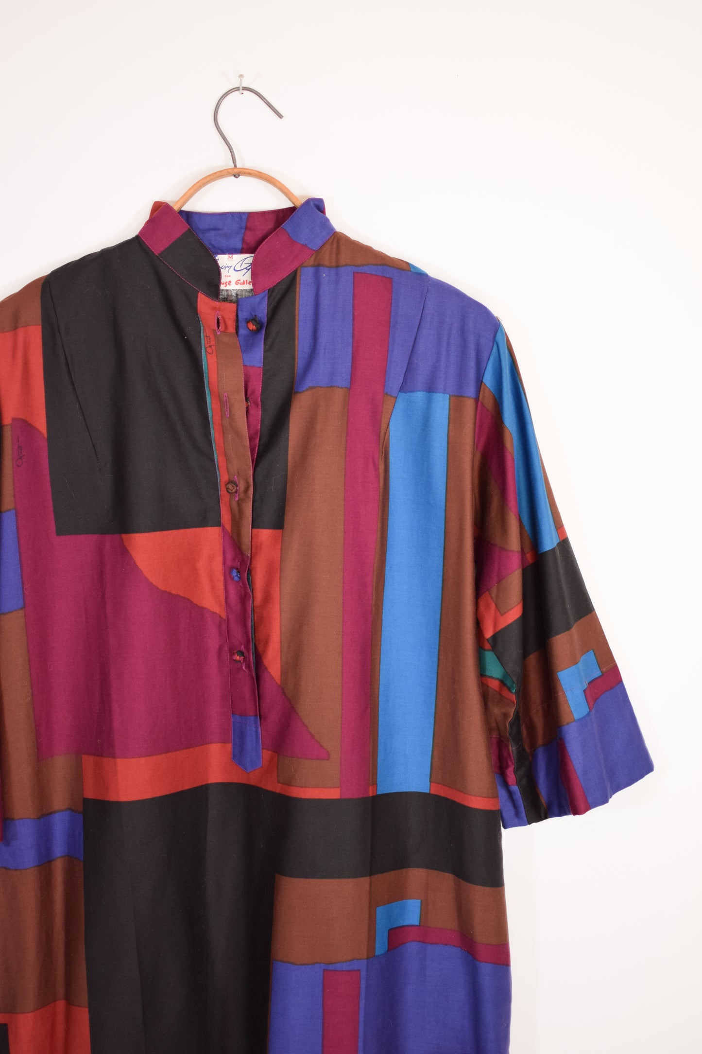 Vintage 1980s Moernist Print Tunic Dress | Katherine Ogust | S/M