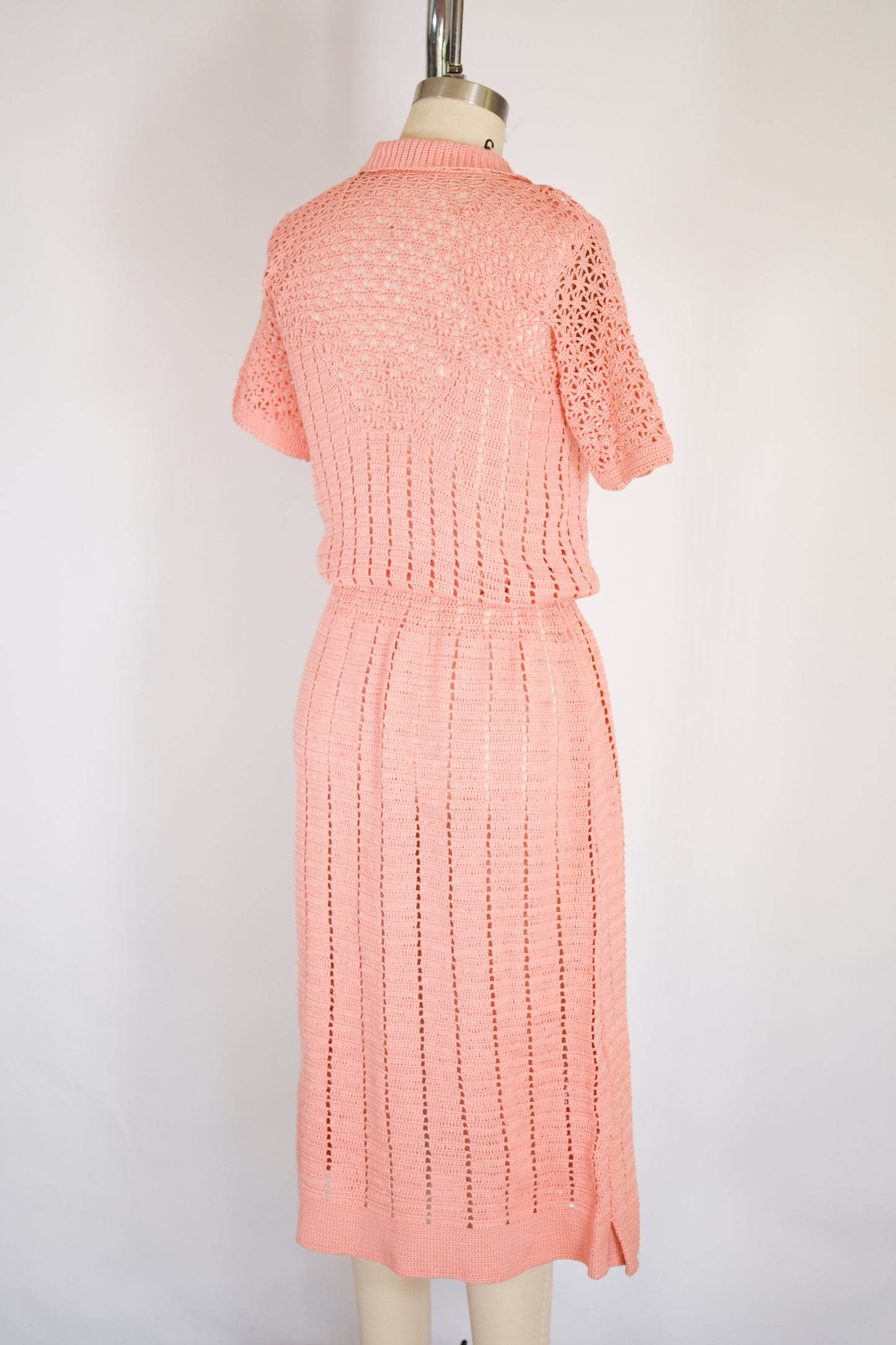 1930s Cotton Crochet Dress | S