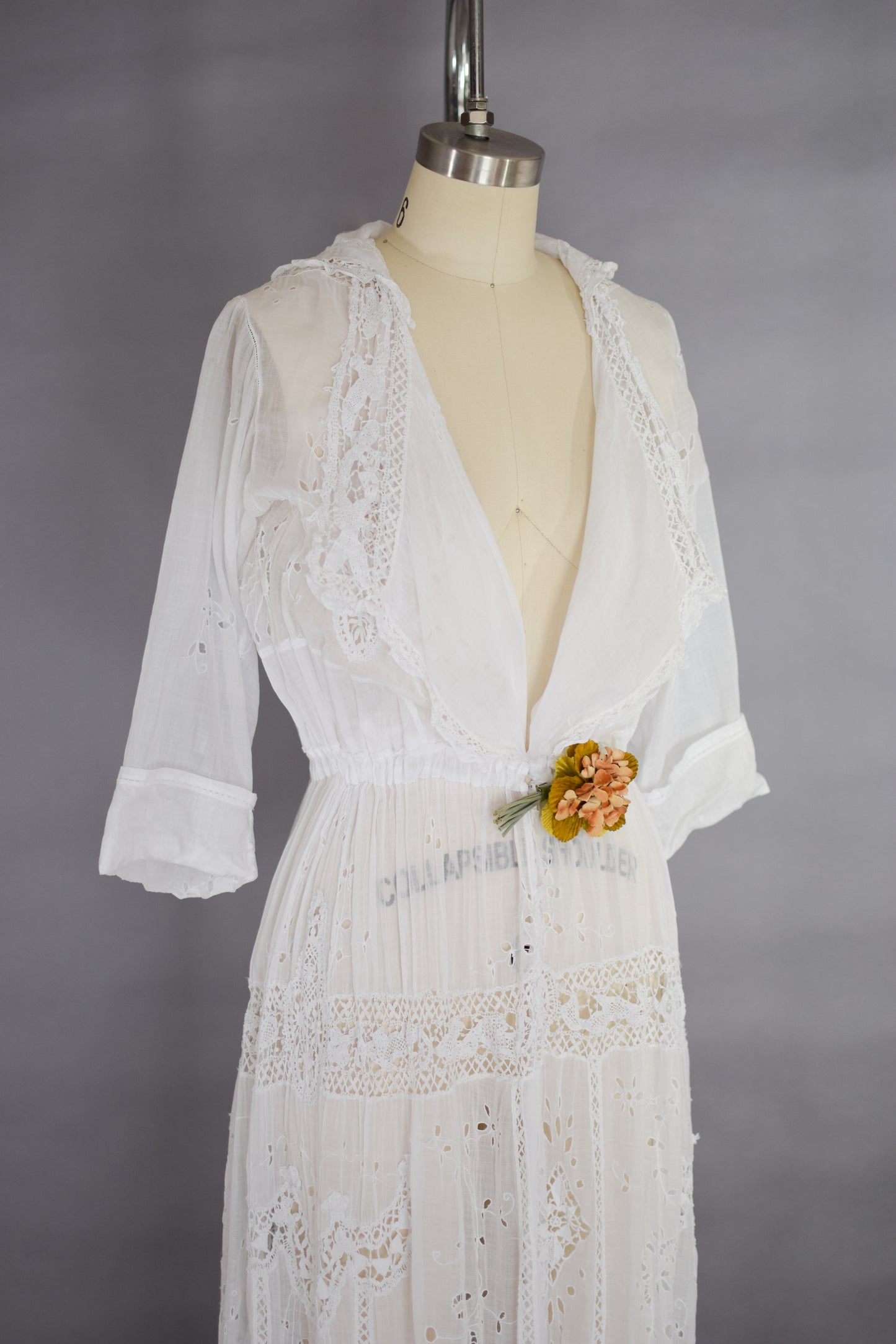 Antique Edwardian Lawn Dress | S/M