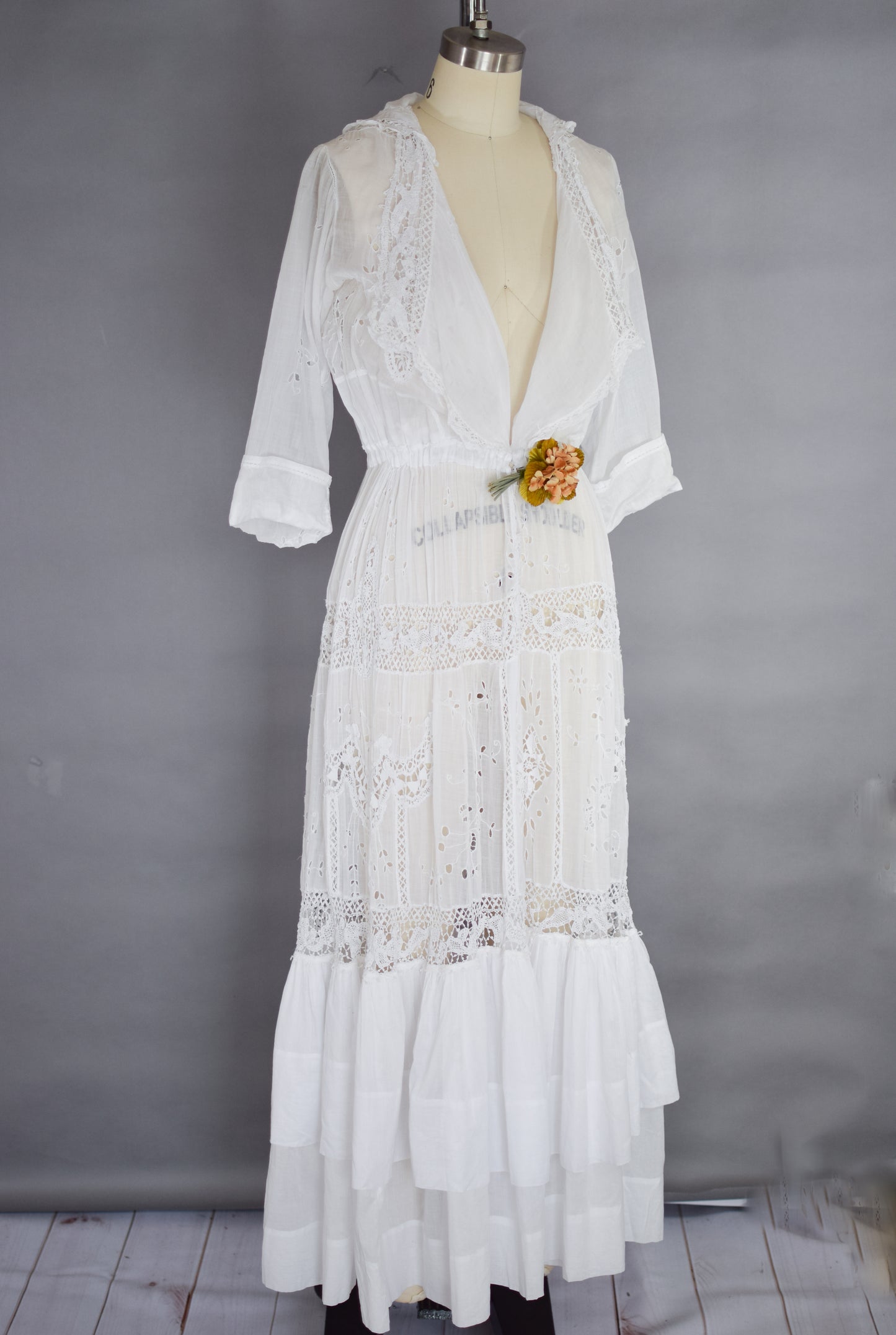 Antique Edwardian Lawn Dress | S/M