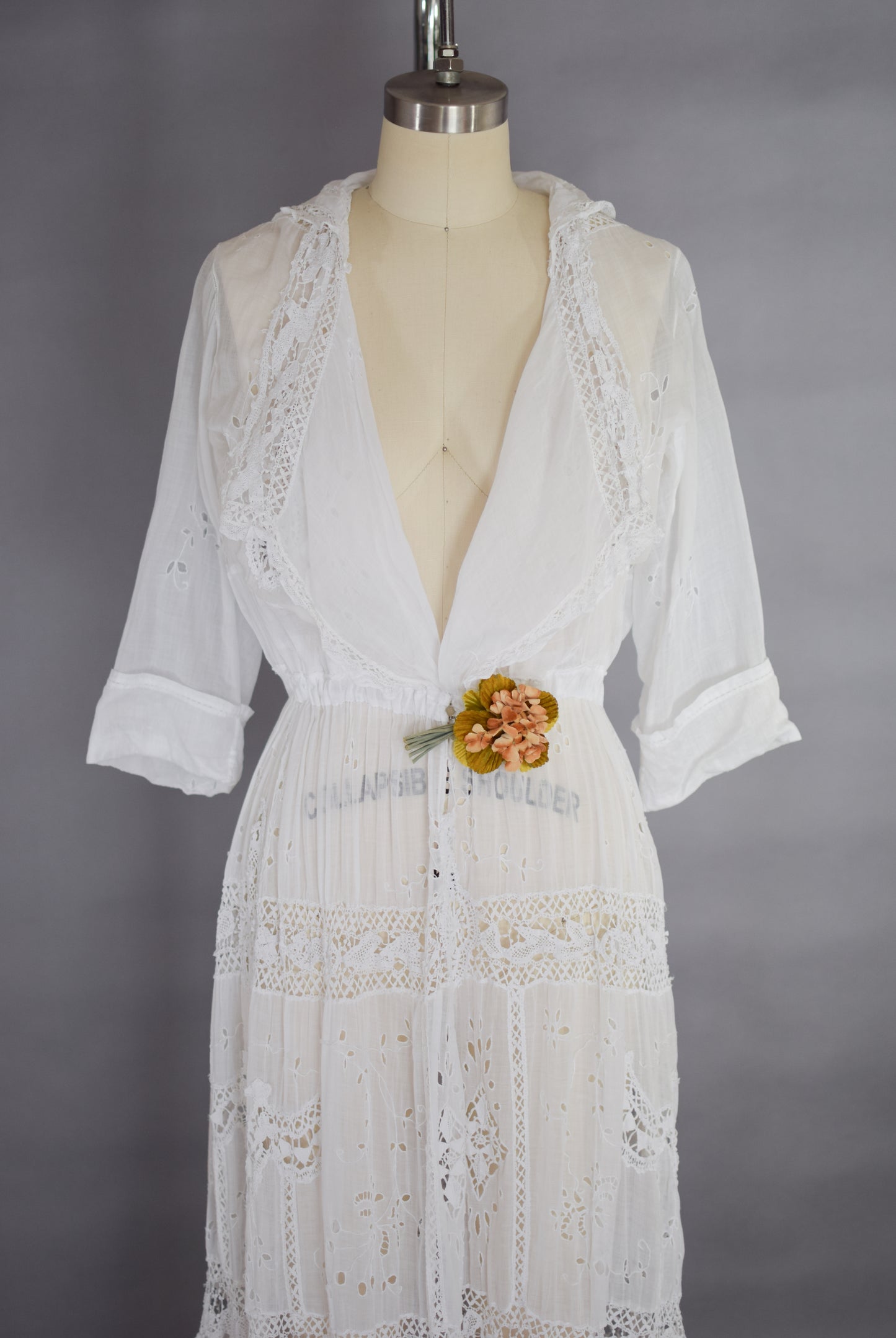 Antique Edwardian Lawn Dress | S/M