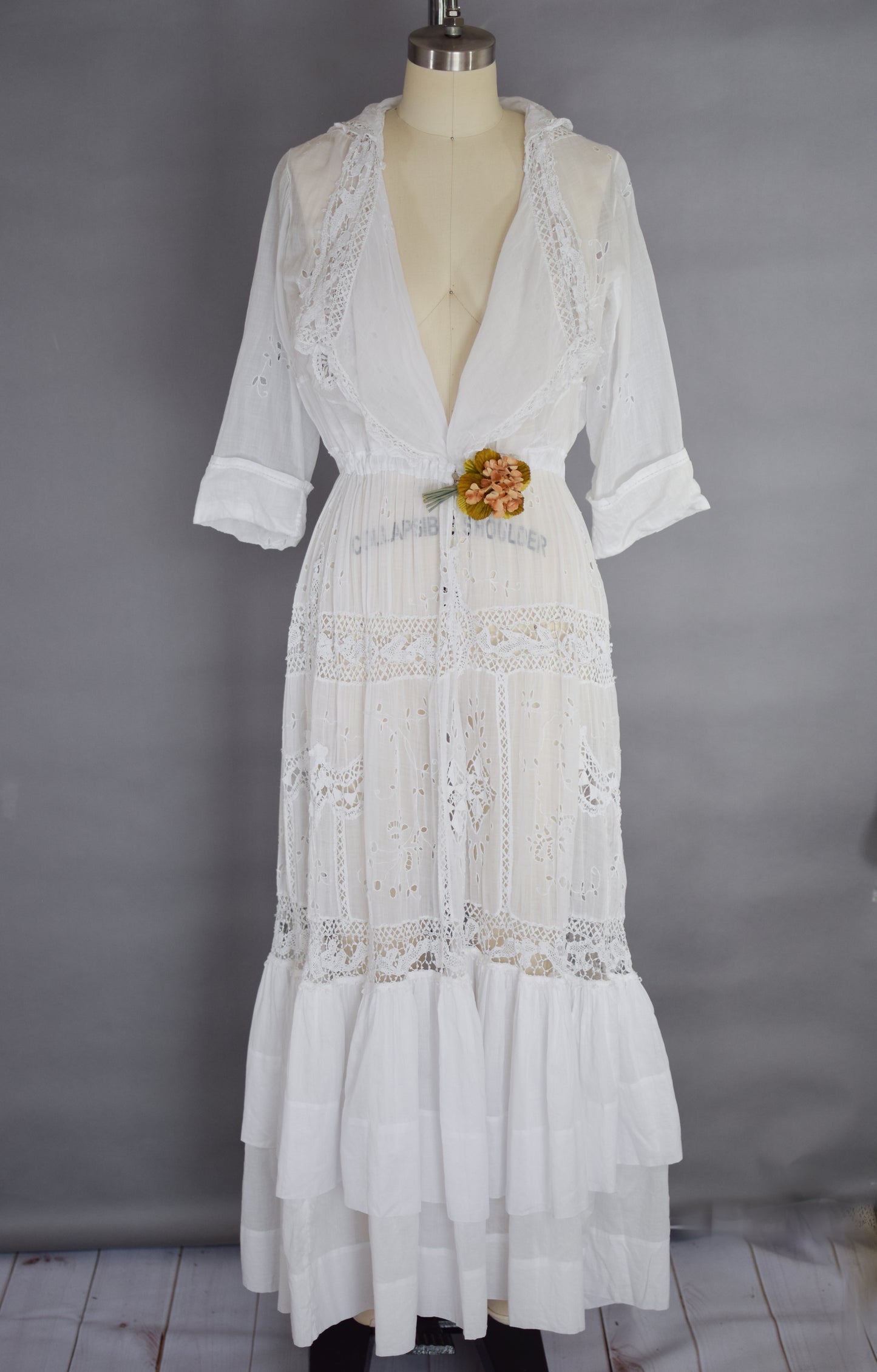 Antique Edwardian Lawn Dress | S/M