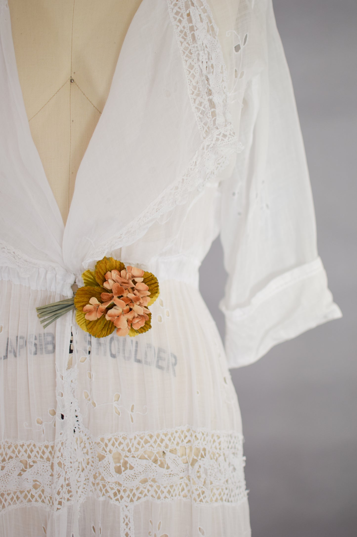 Antique Edwardian Lawn Dress | S/M
