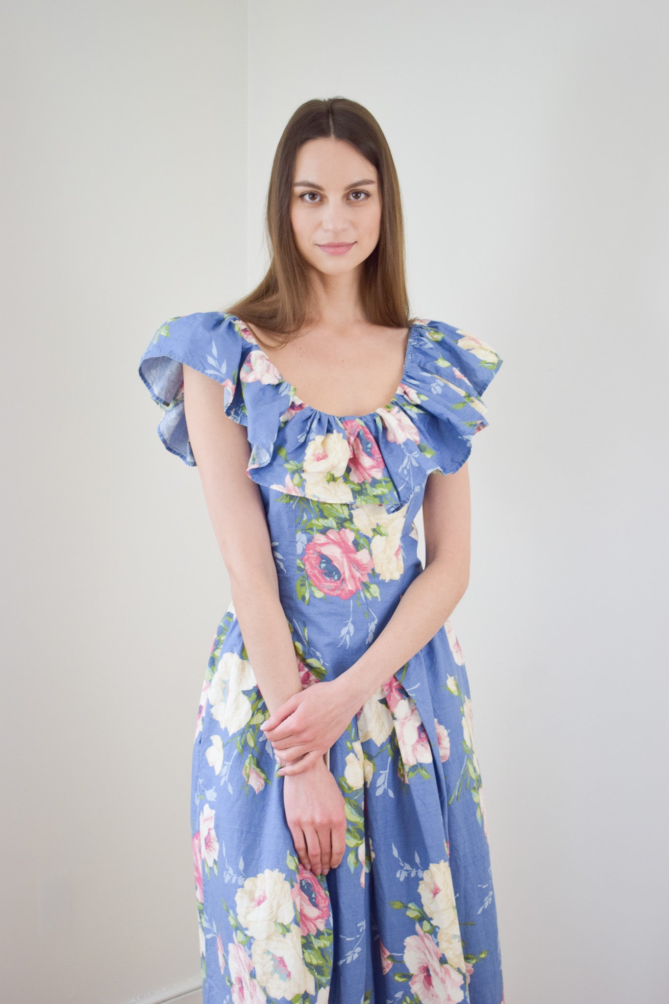 1980s Floral Party Dress | XS/S