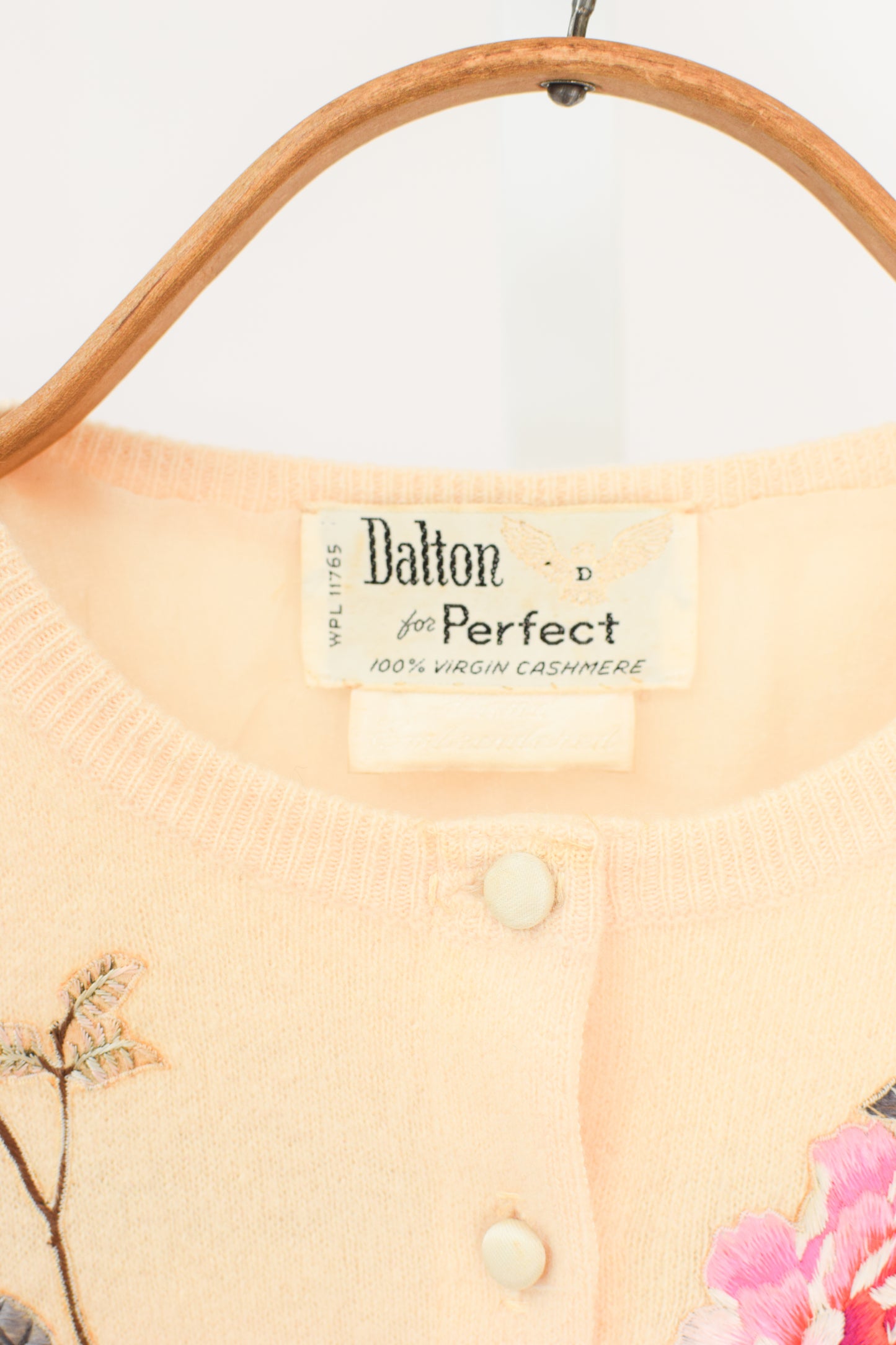 1950s/60s Embroidered Cashmere Cardigan | S