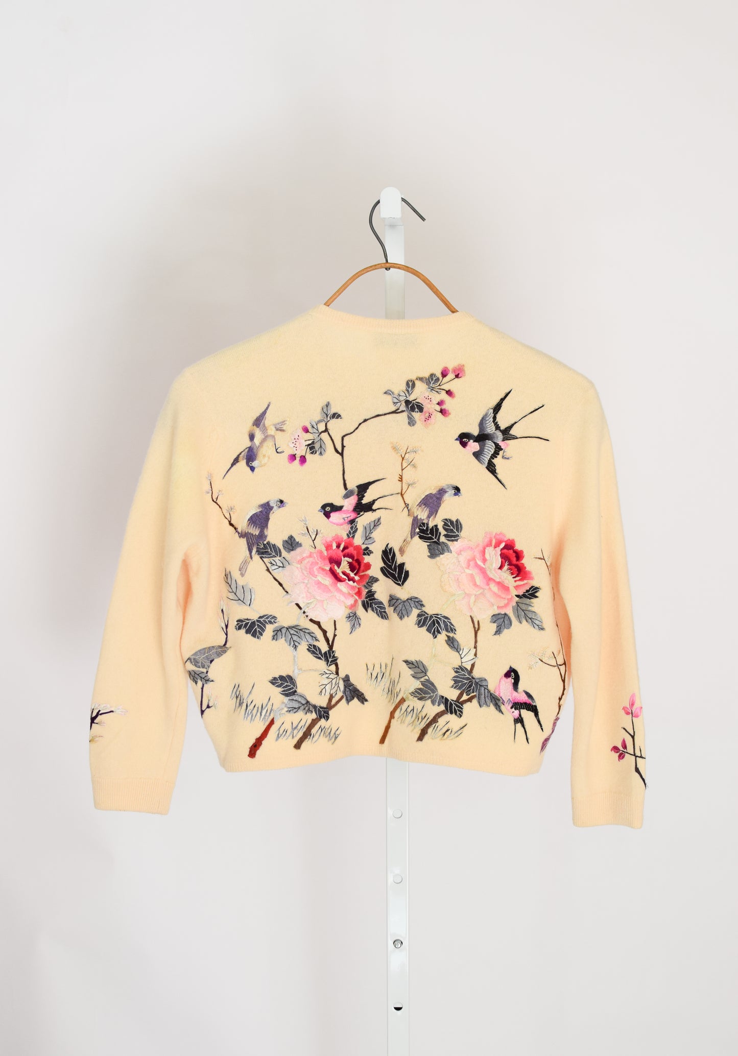 1950s/60s Embroidered Cashmere Cardigan | S