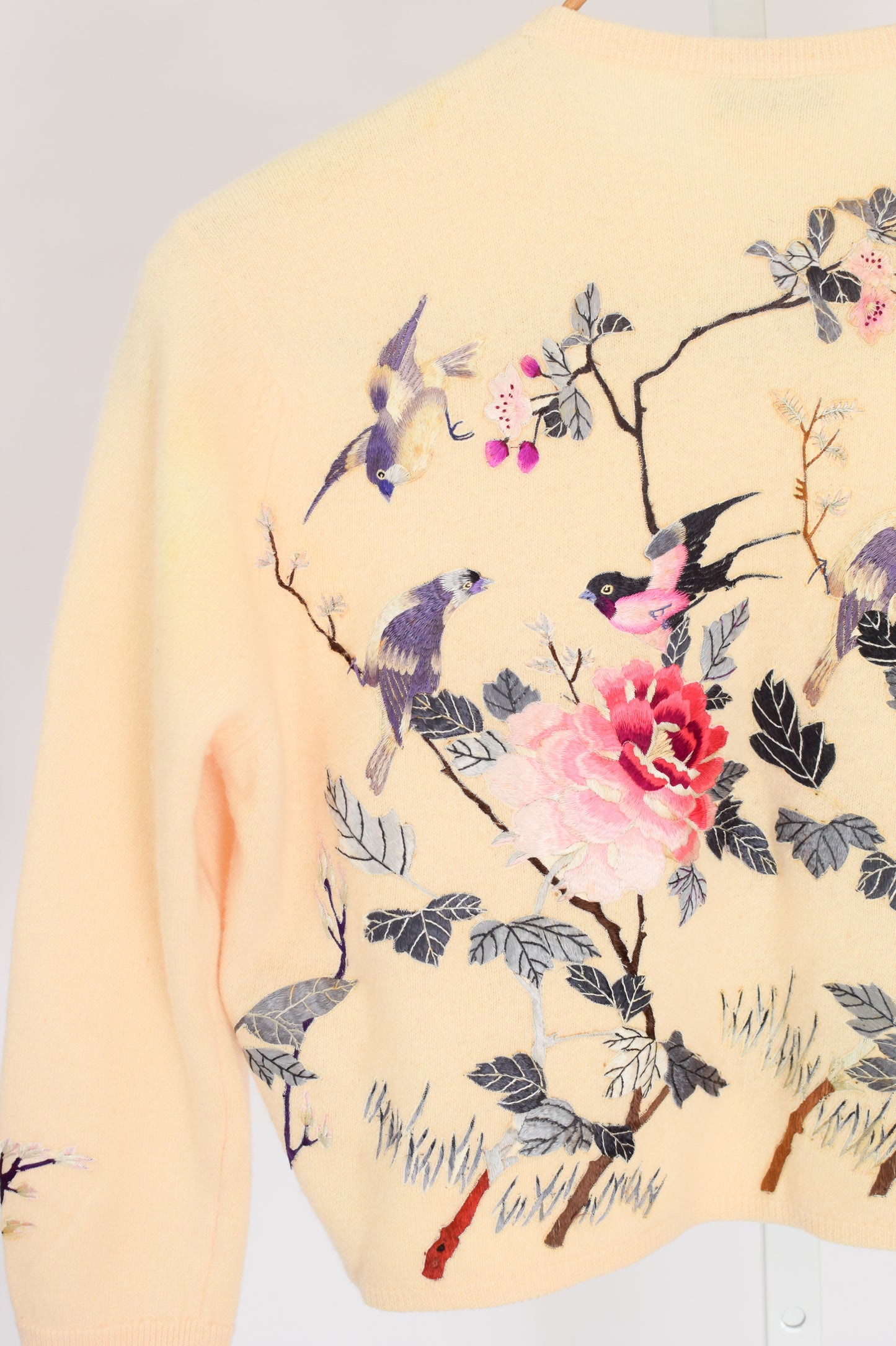 1950s/60s Embroidered Cashmere Cardigan | S