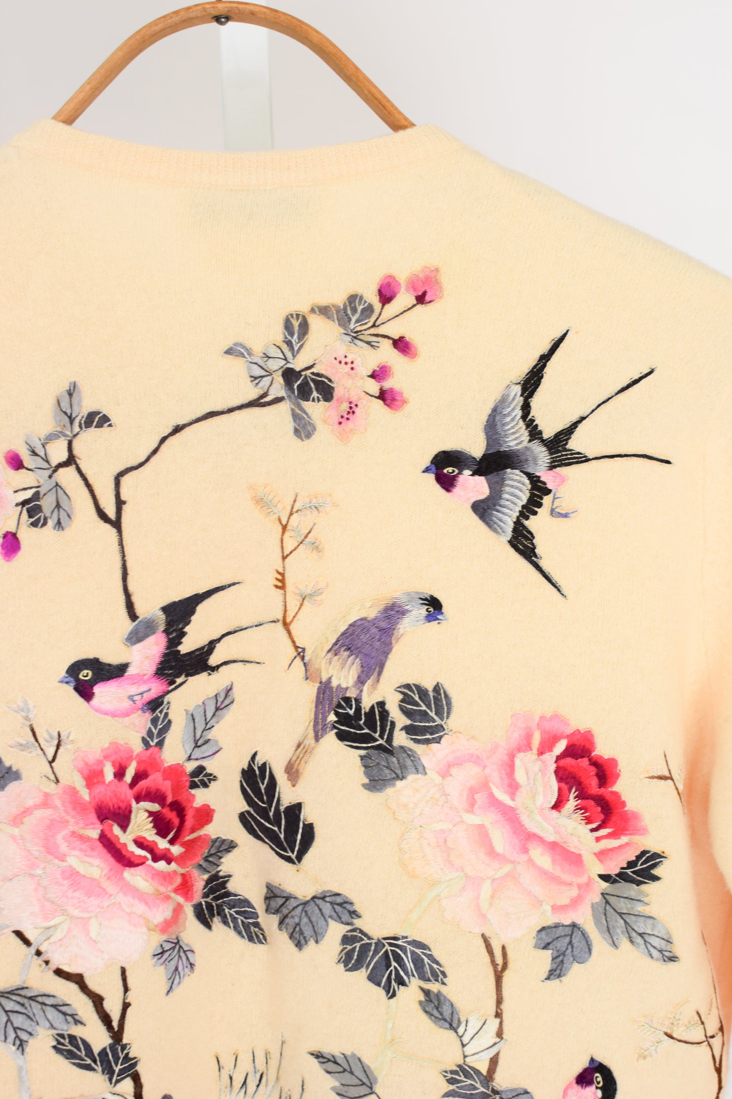 1950s/60s Embroidered Cashmere Cardigan | S