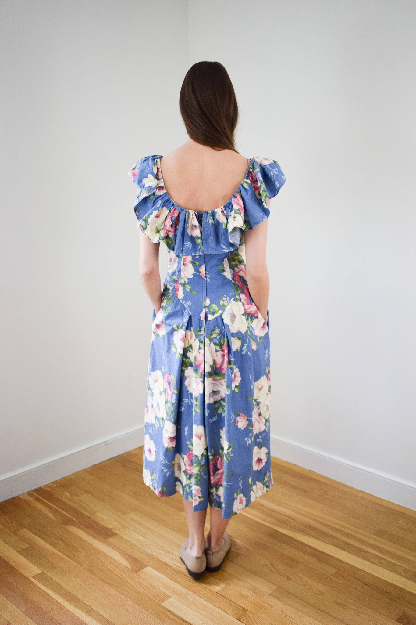 1980s Floral Party Dress | XS/S