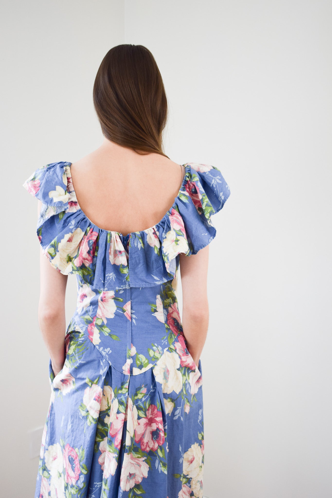 1980s Floral Party Dress | XS/S