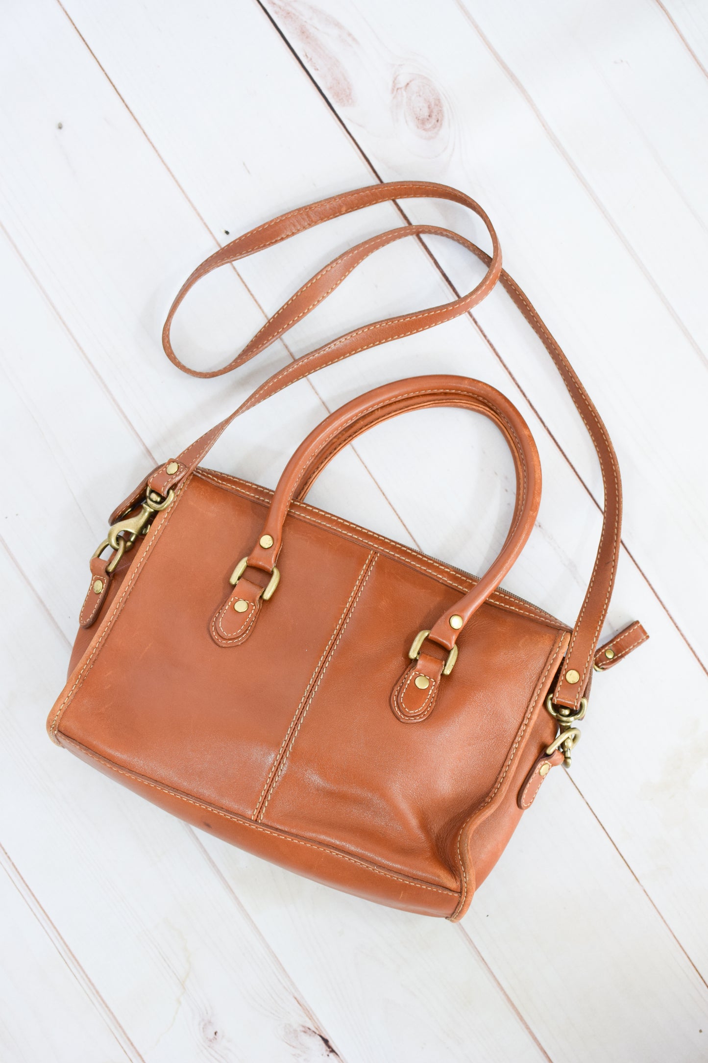 Vintage Tan Leather Purse | Liz Claiborne