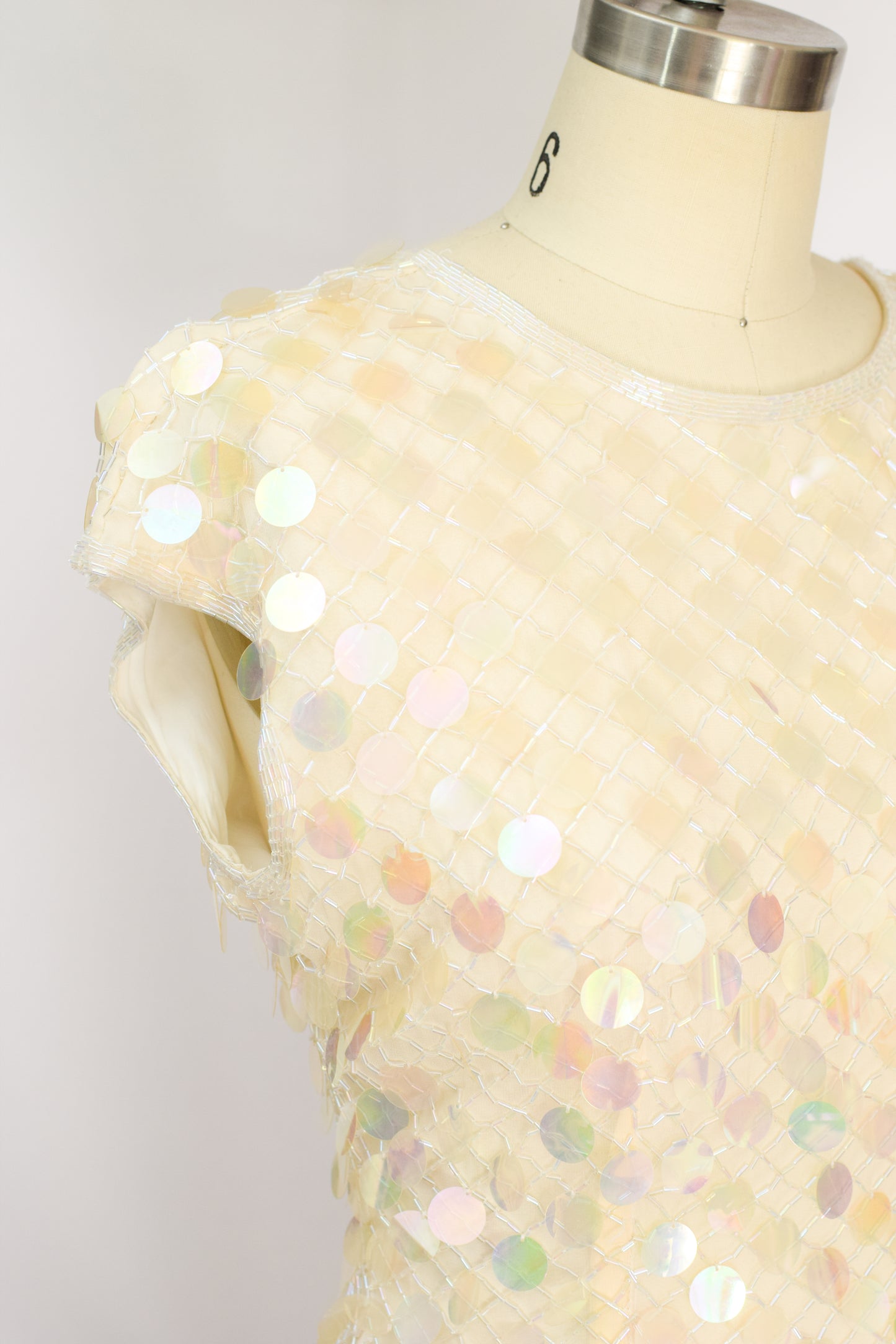 1990s Iridescent Sequined Sheath Dress | S/M