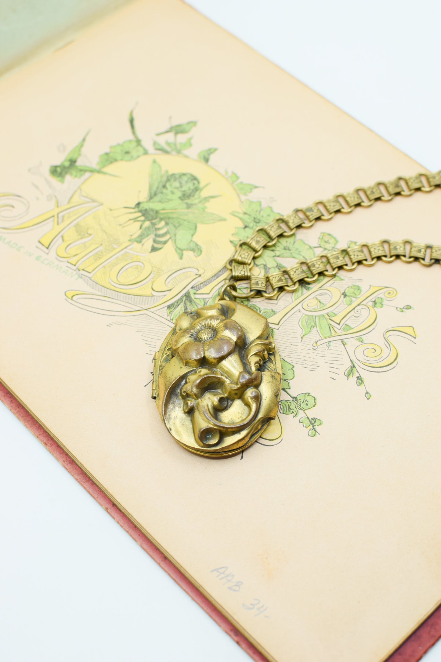 Vintage Victorian Revival Locket and Chain