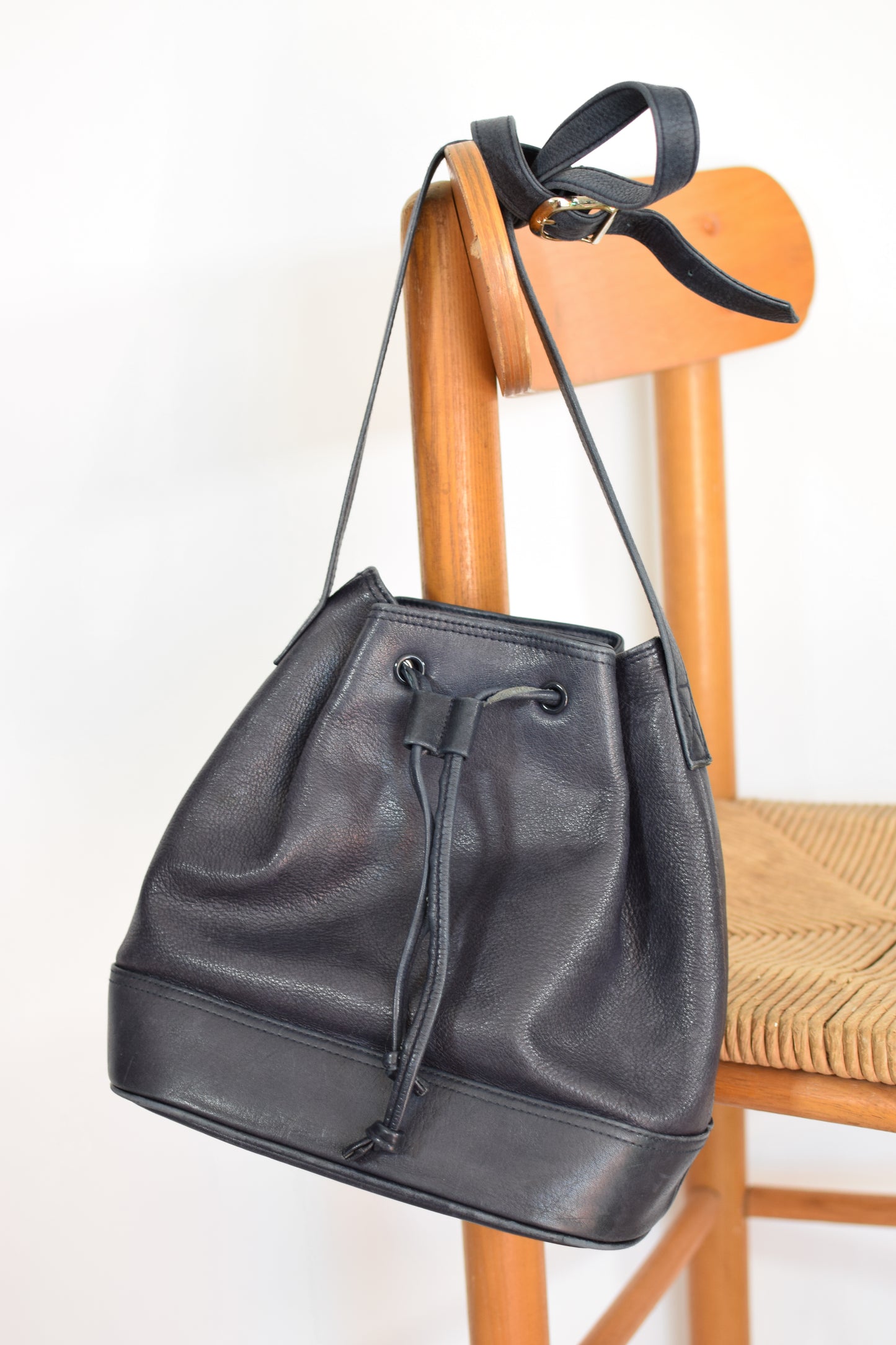 Vintage Leather Bucket Tote