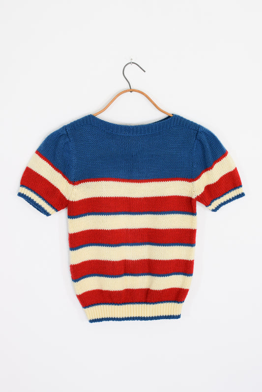 1970s Striped Knit Top | XS
