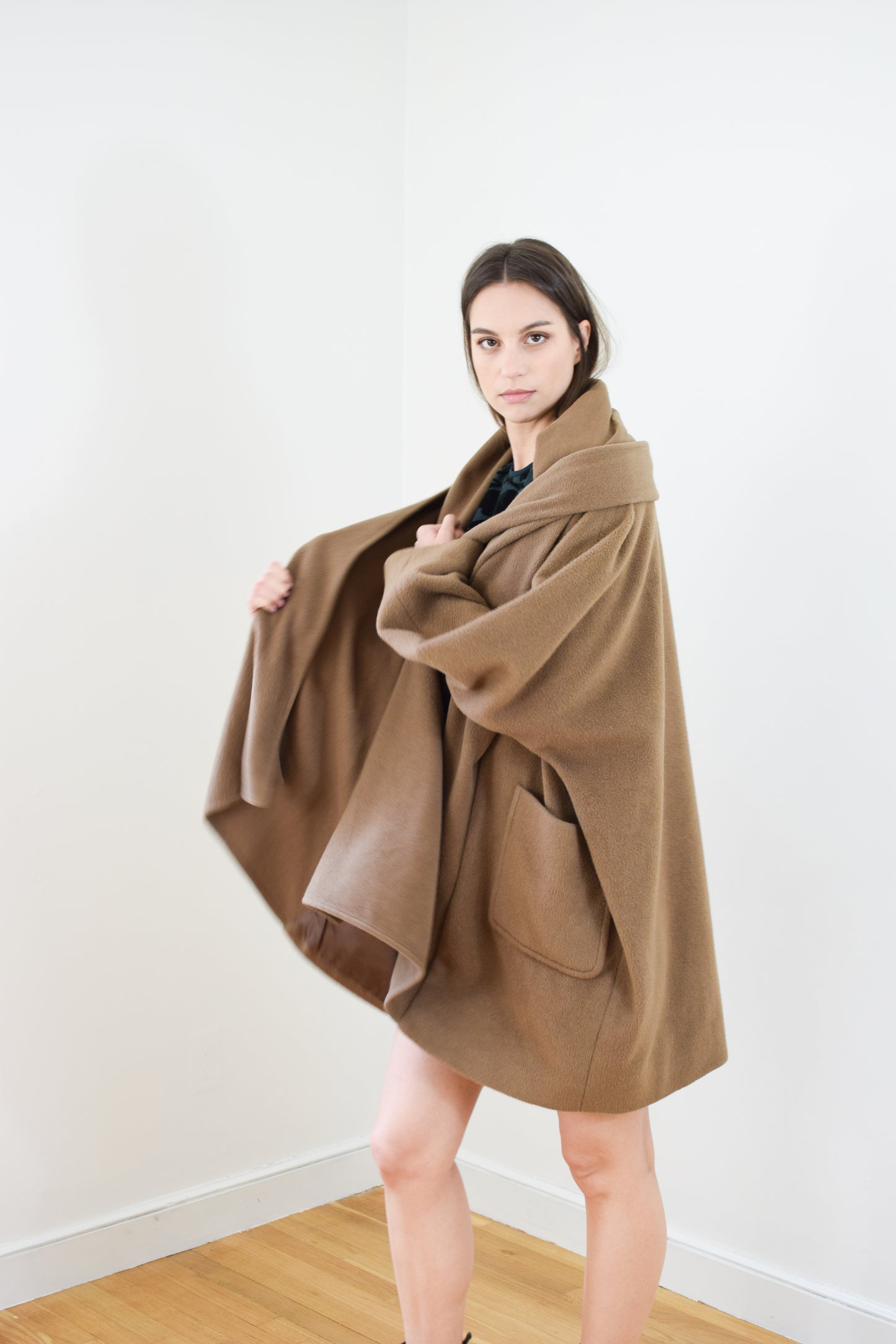 Vintage Isaac Mizrahi Wool Shawl Coat | OS