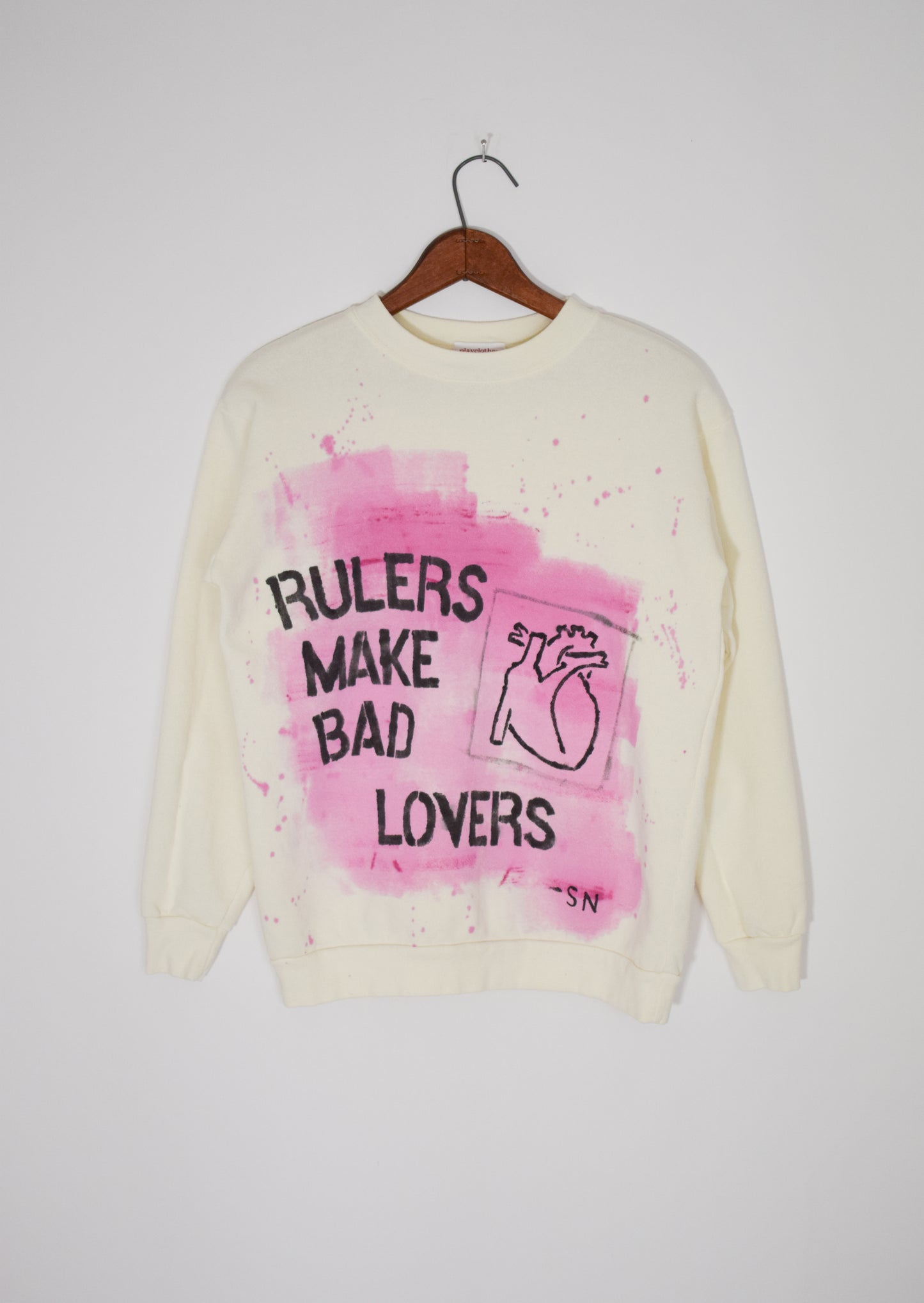 "Rulers Make Bad Lovers" Hand Printed Vintage Sweatshirt | ACLU Fundraiser