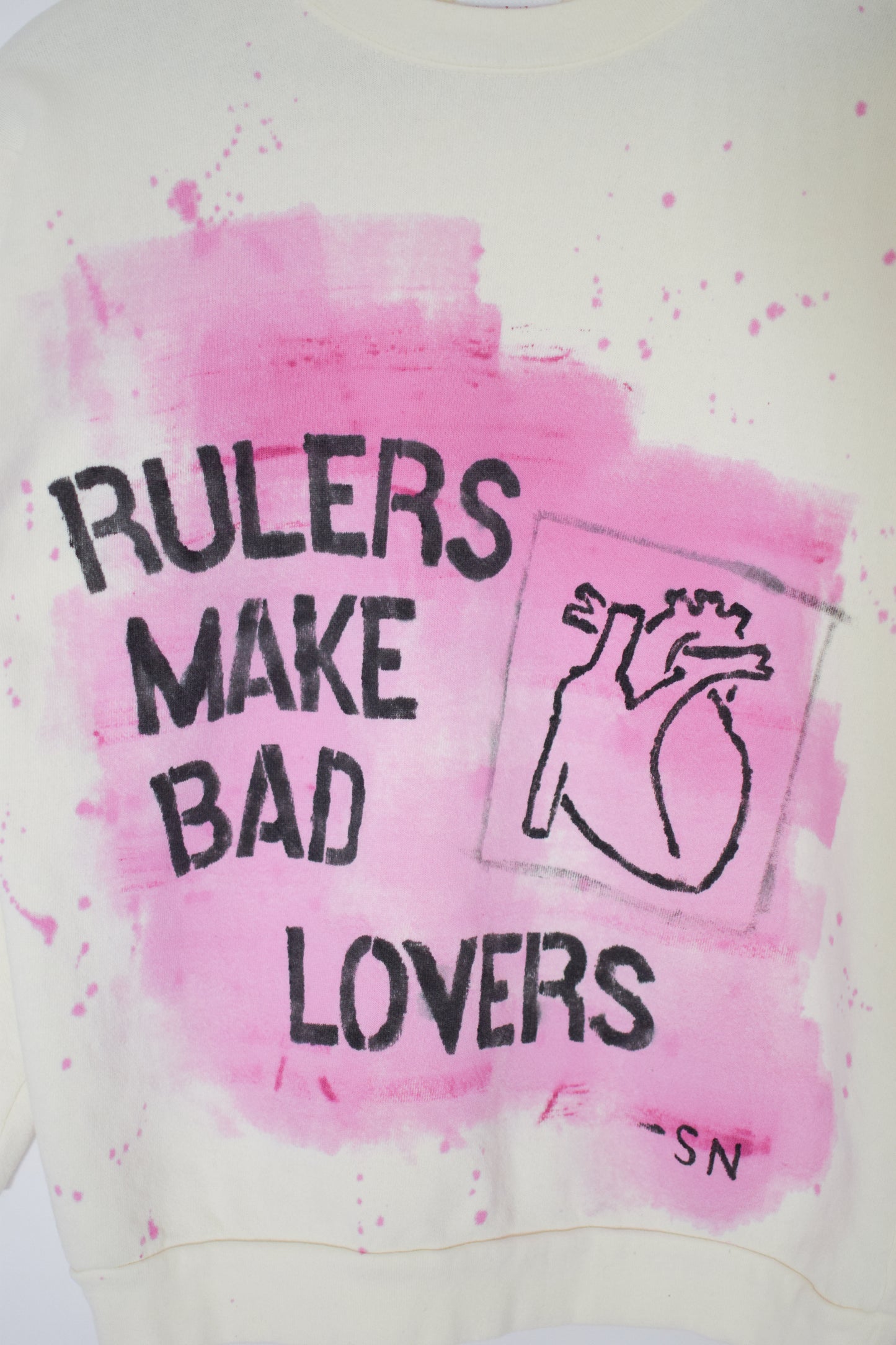 "Rulers Make Bad Lovers" Hand Printed Vintage Sweatshirt | ACLU Fundraiser