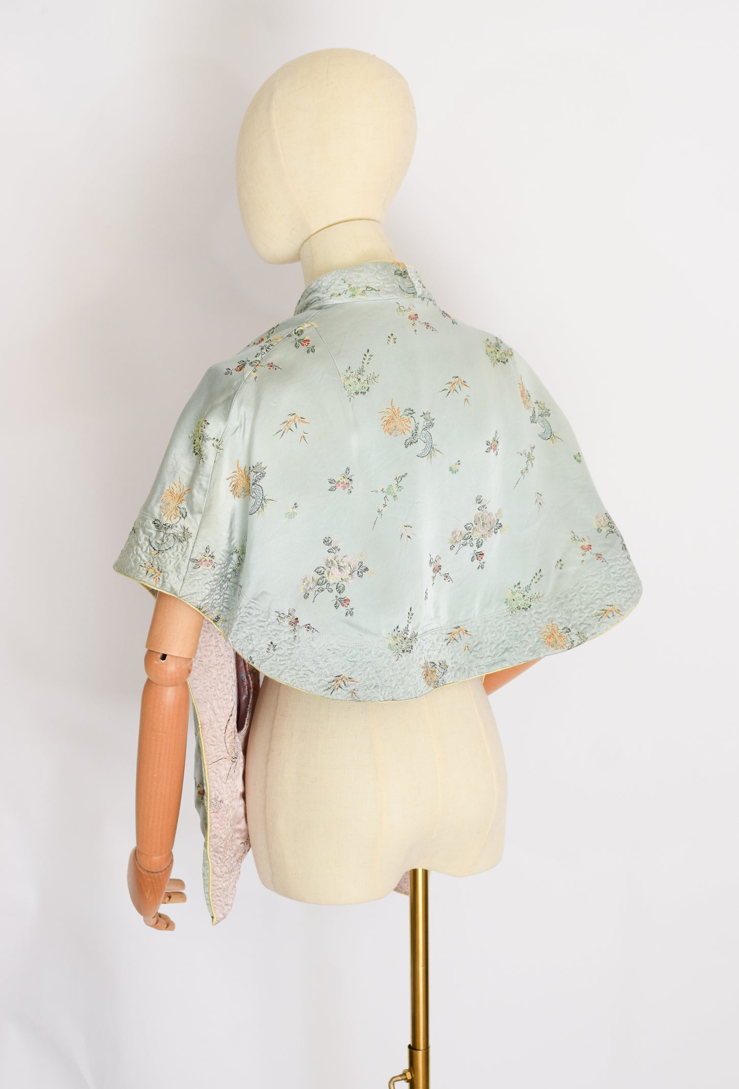 1950s Reversilbe Silk Capelet | Wrap