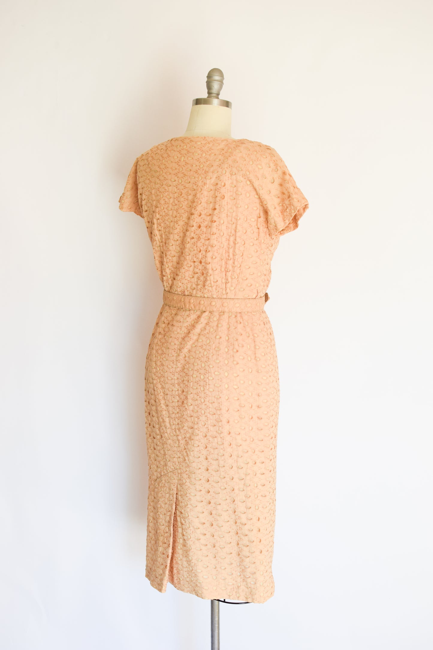 1950s/60s Eyelet Dress by Herman Marcus | M