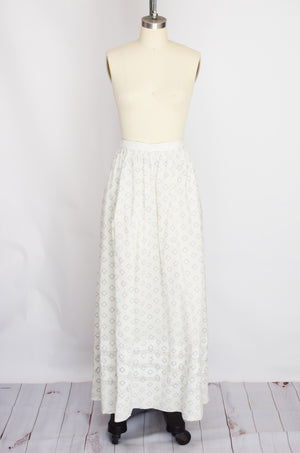 Antique Edwardian Printed Cotton Skirt | S/M